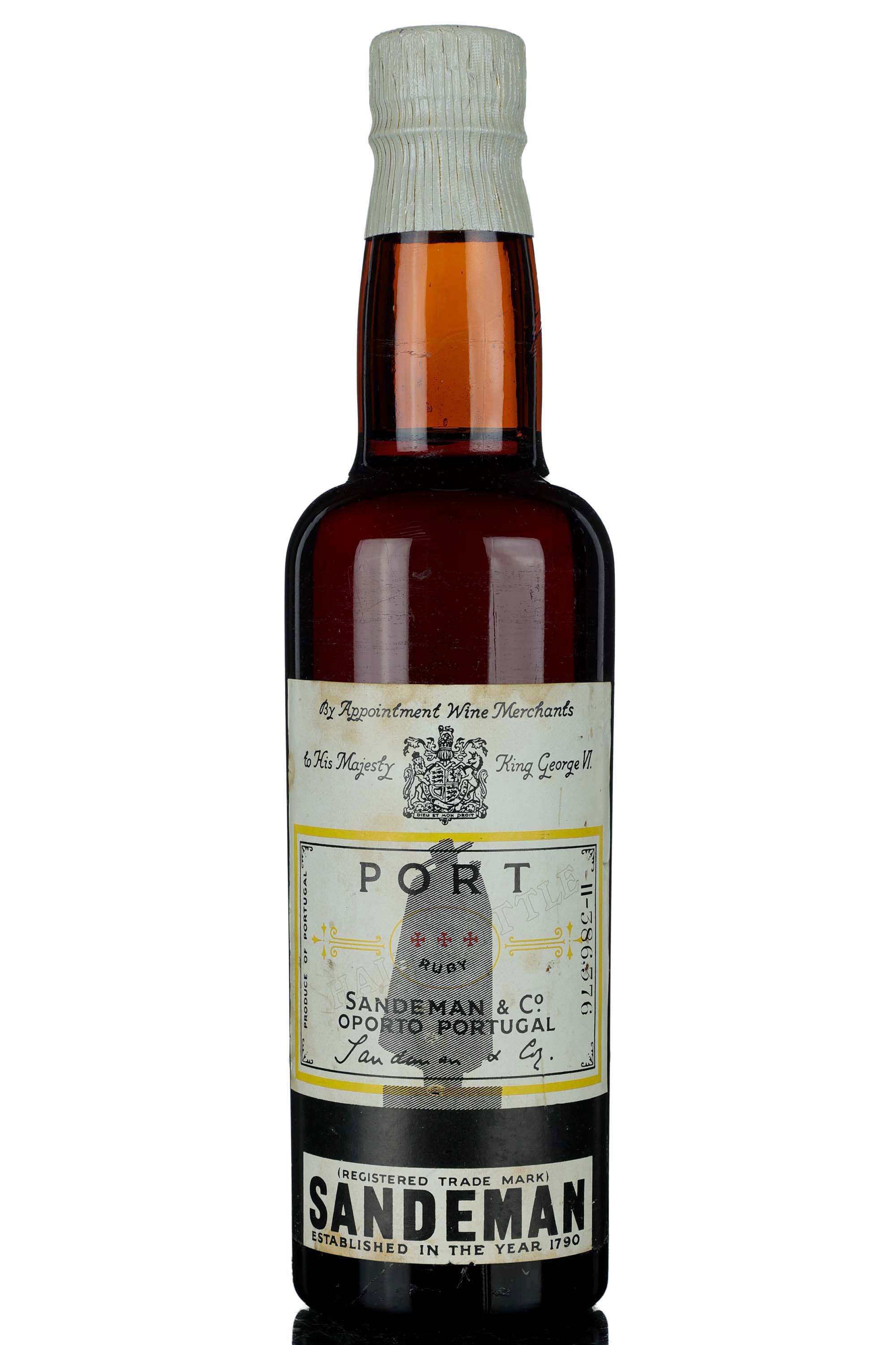 Sandeman Port - 1940s - Half Bottle