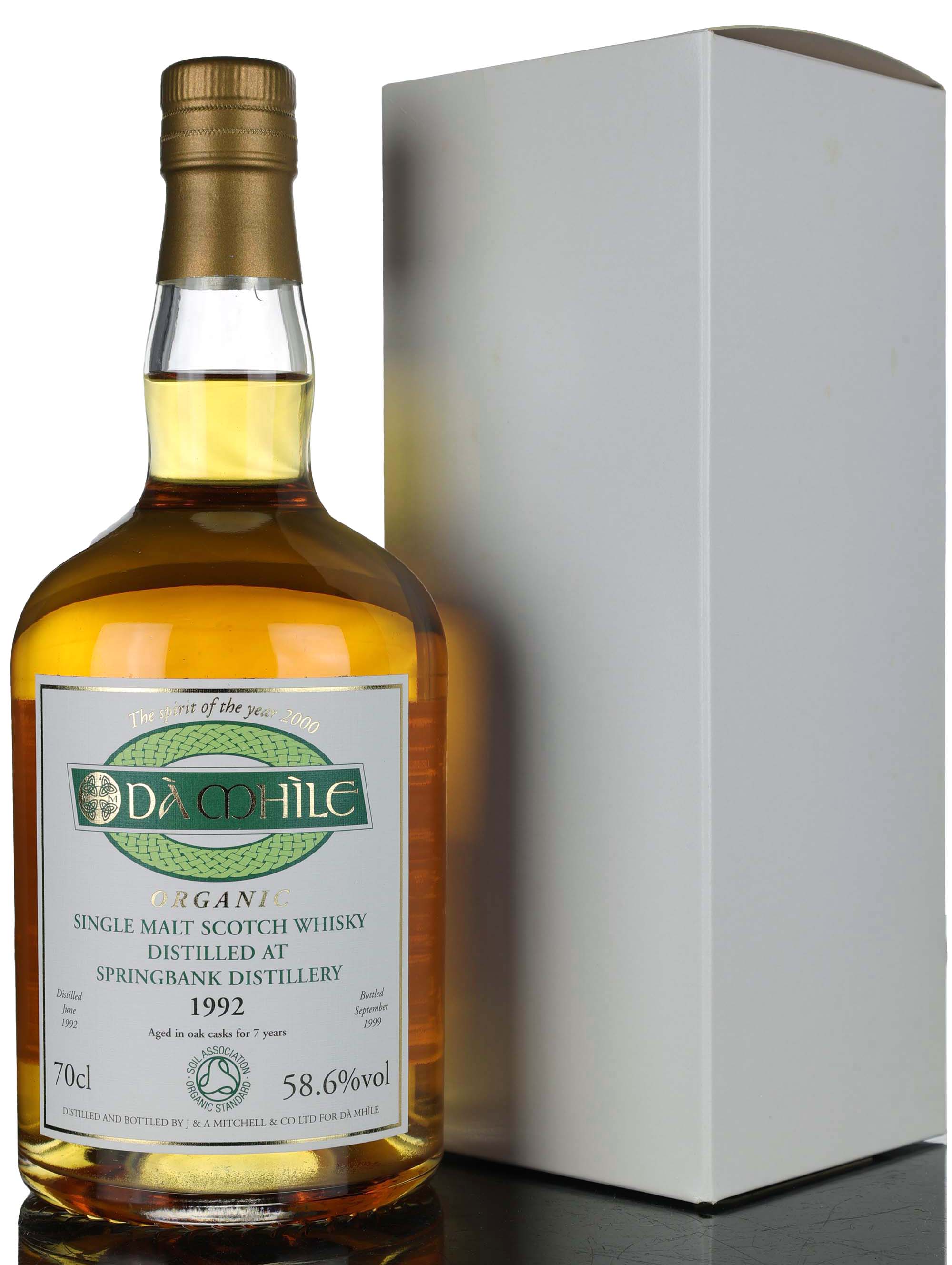 Springbank 1992-1999 - 7 Year Old - Da Mhile Exclusive - First Organic Whisky - Cask Stren