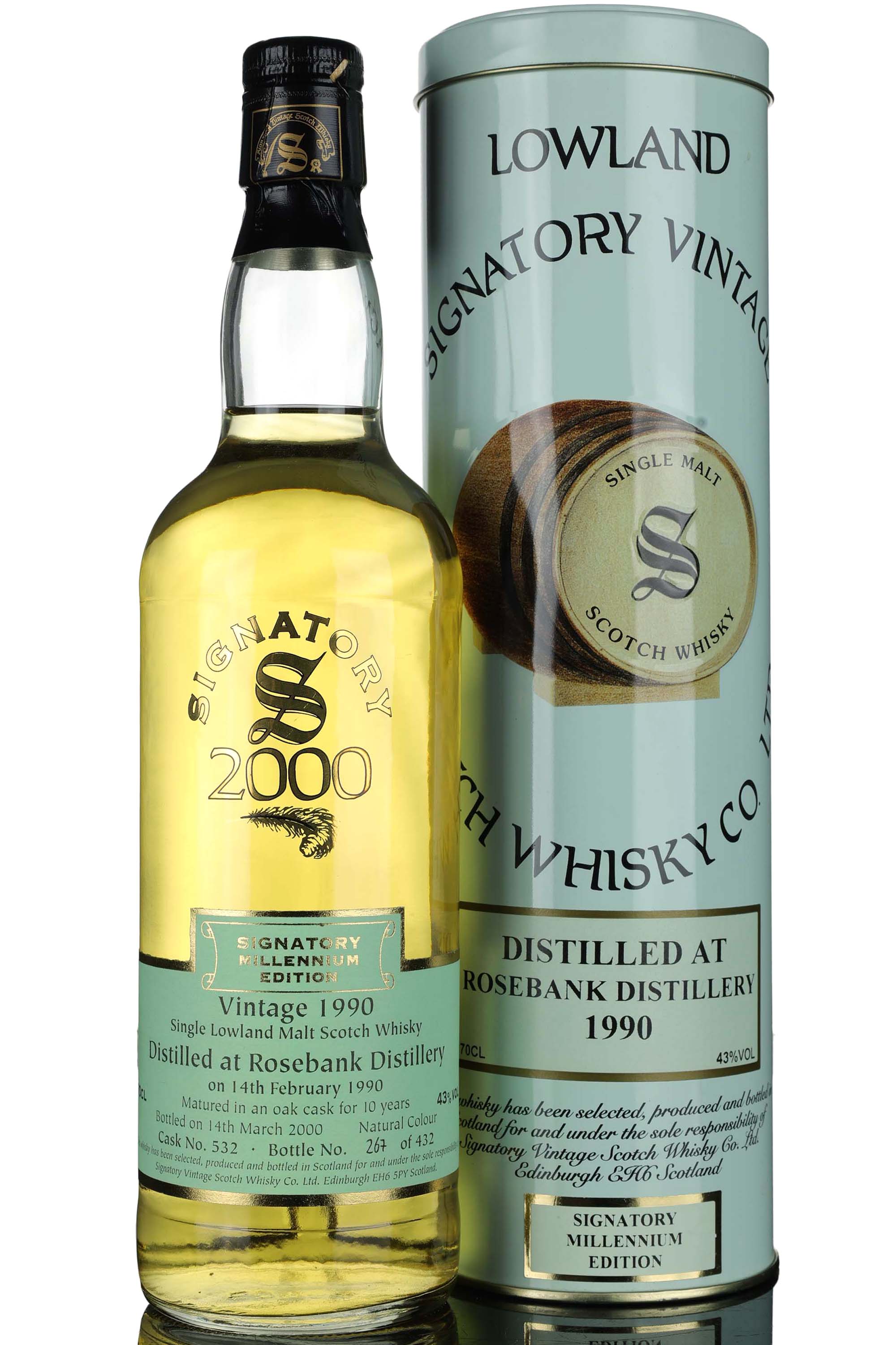 Rosebank 1990-2000 - 10 Year Old - Signatory Vintage - Single Cask 532 - Millennium Editio