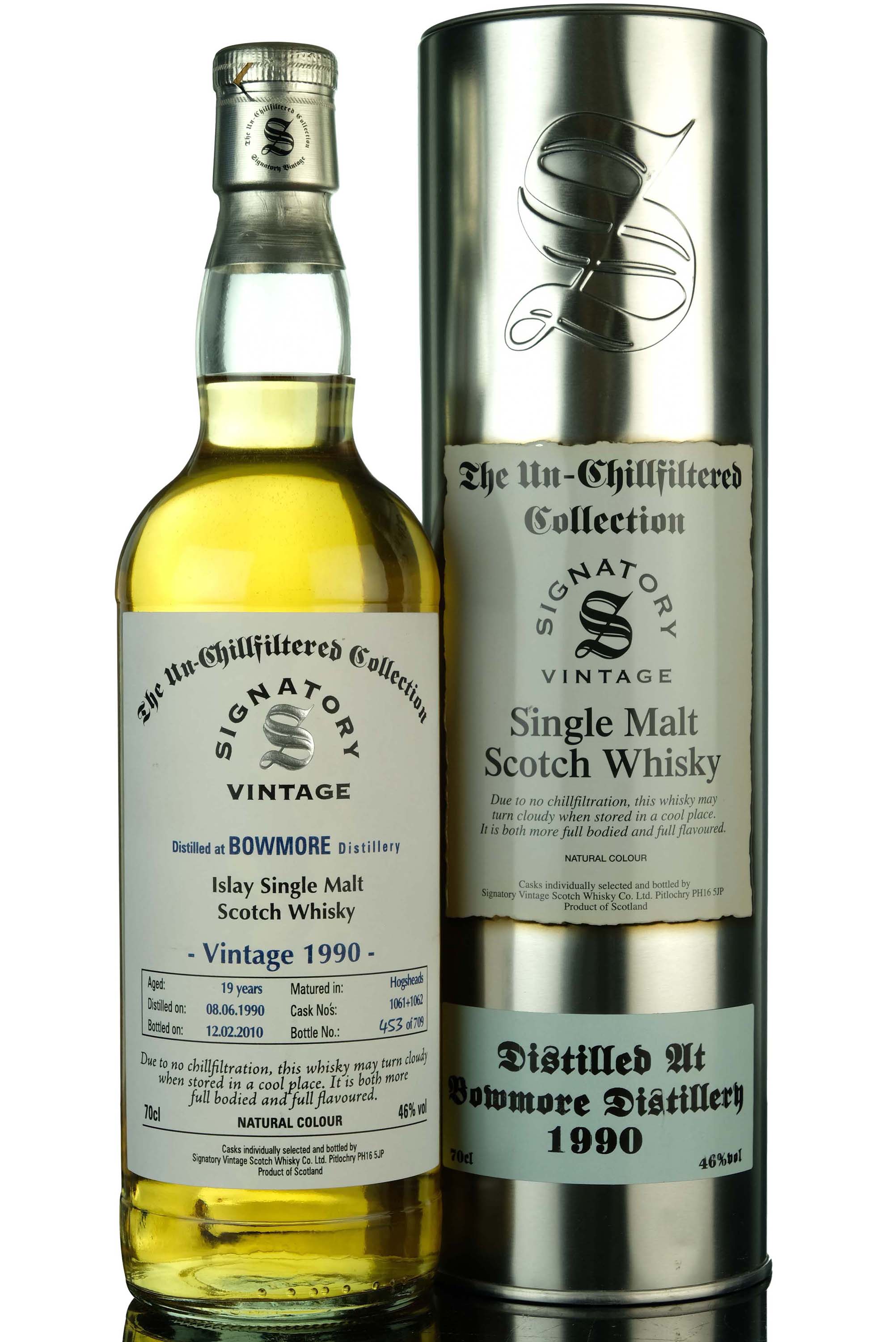 Bowmore 1990-2010 - 19 Year Old - Signatory Vintage - Cask 1061+1062