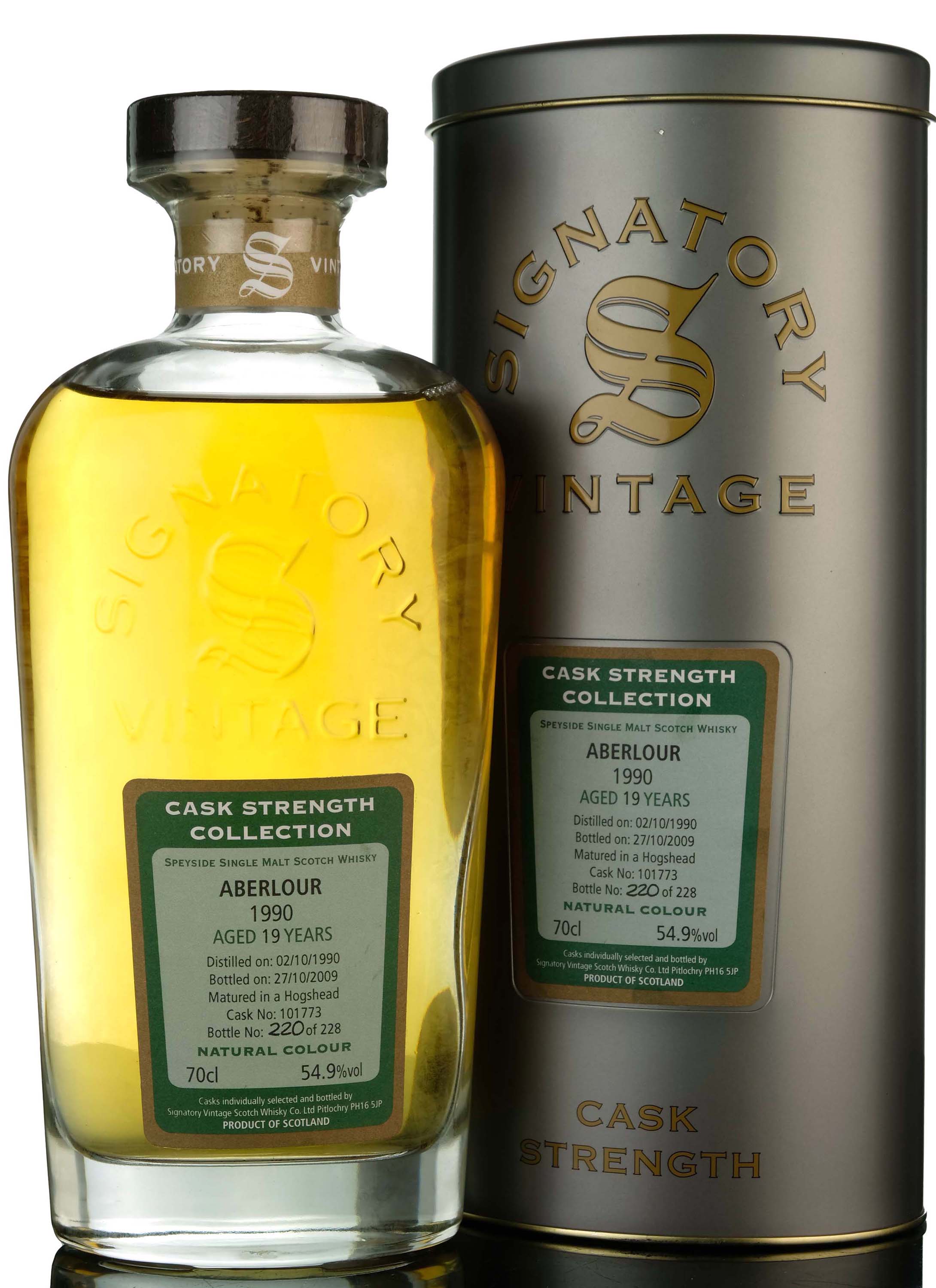 Aberlour 1990-2009 - 19 Year Old - Signatory Vintage - Cask Strength Collection - Single C