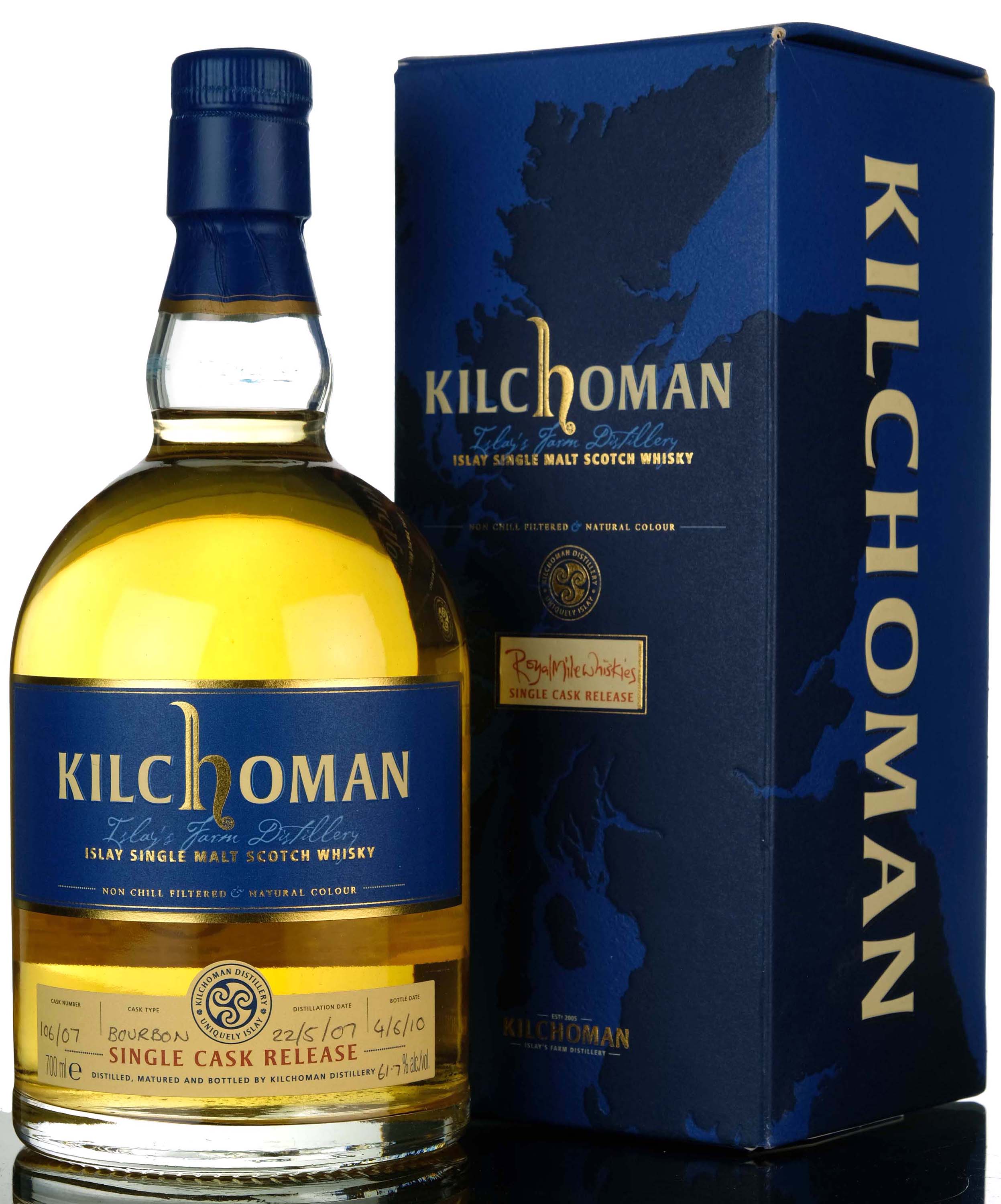 Kilchoman 2007-2010 - 3 Year Old - Single Cask 106 - Royal Mile Whiskies Exclusive