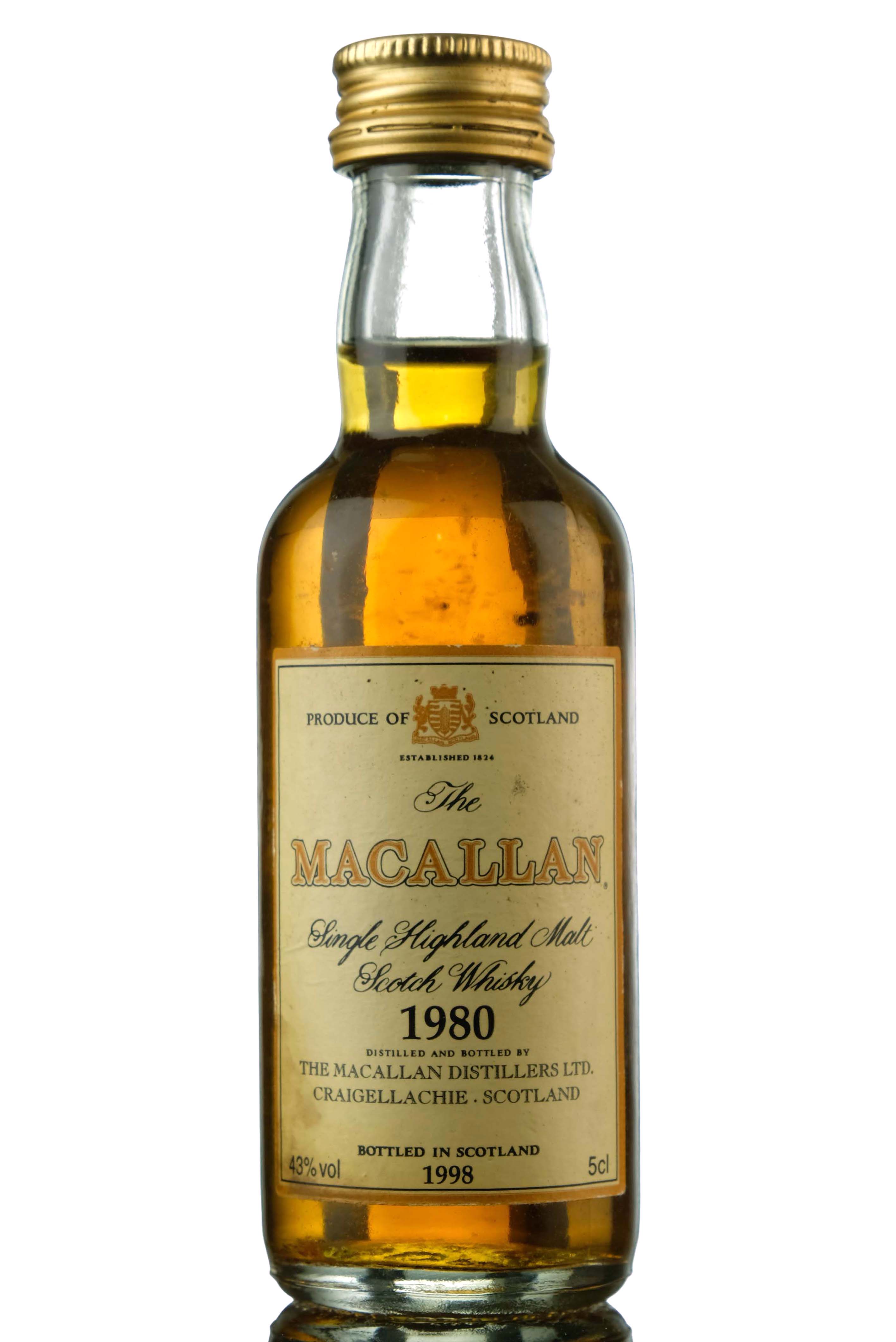 Macallan 1980-1998 - 18 Year Old - Sherry Cask - Miniature