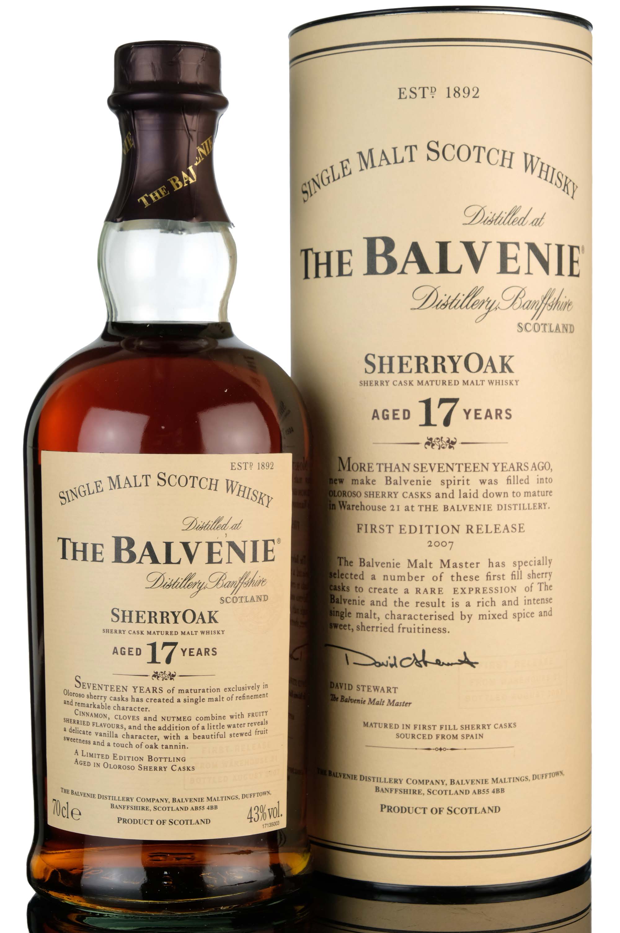 Balvenie 17 Year Old - Sherry Oak - 2007 Release