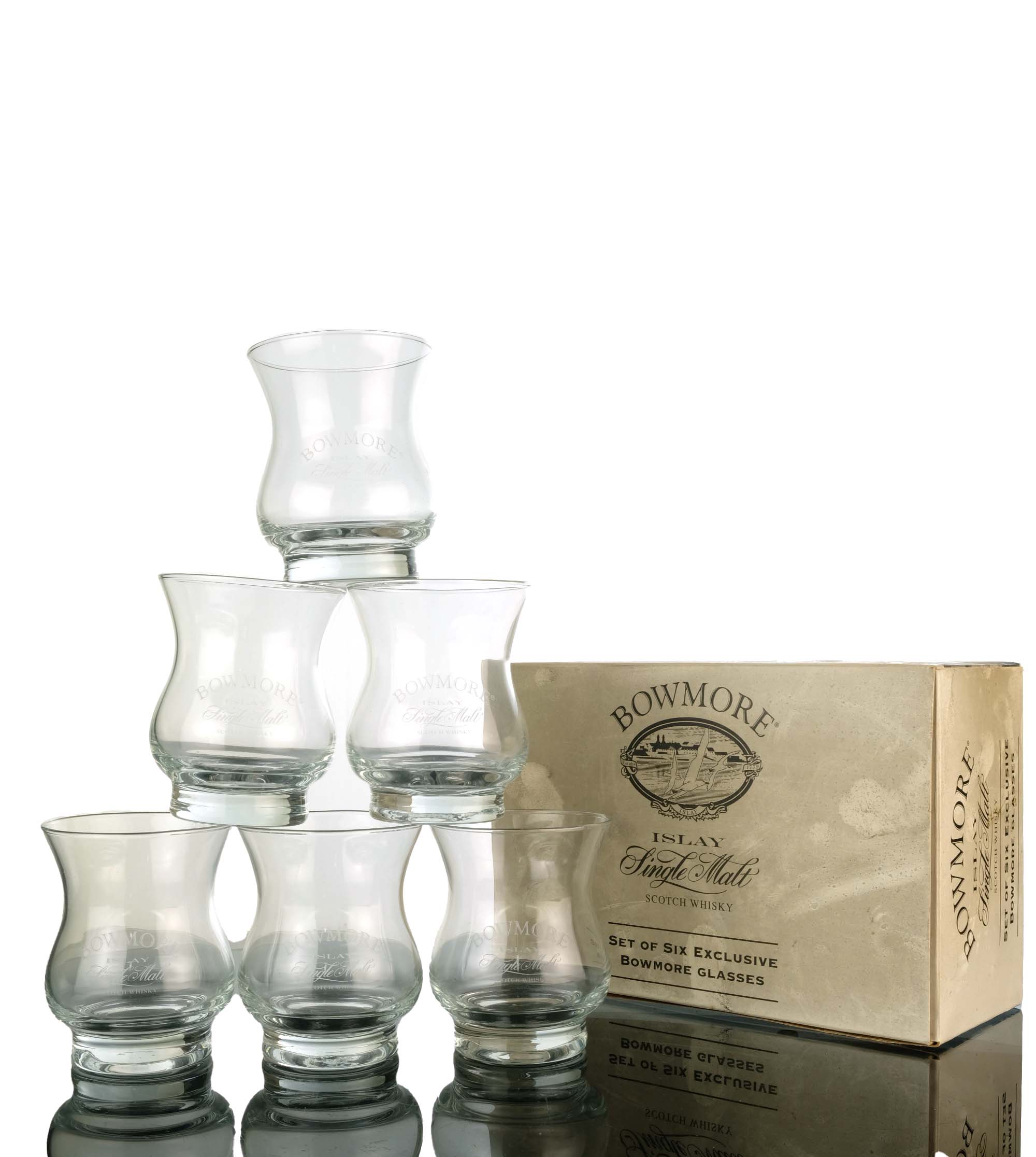 Set Of Six Exclusive Bowmore Glasses.