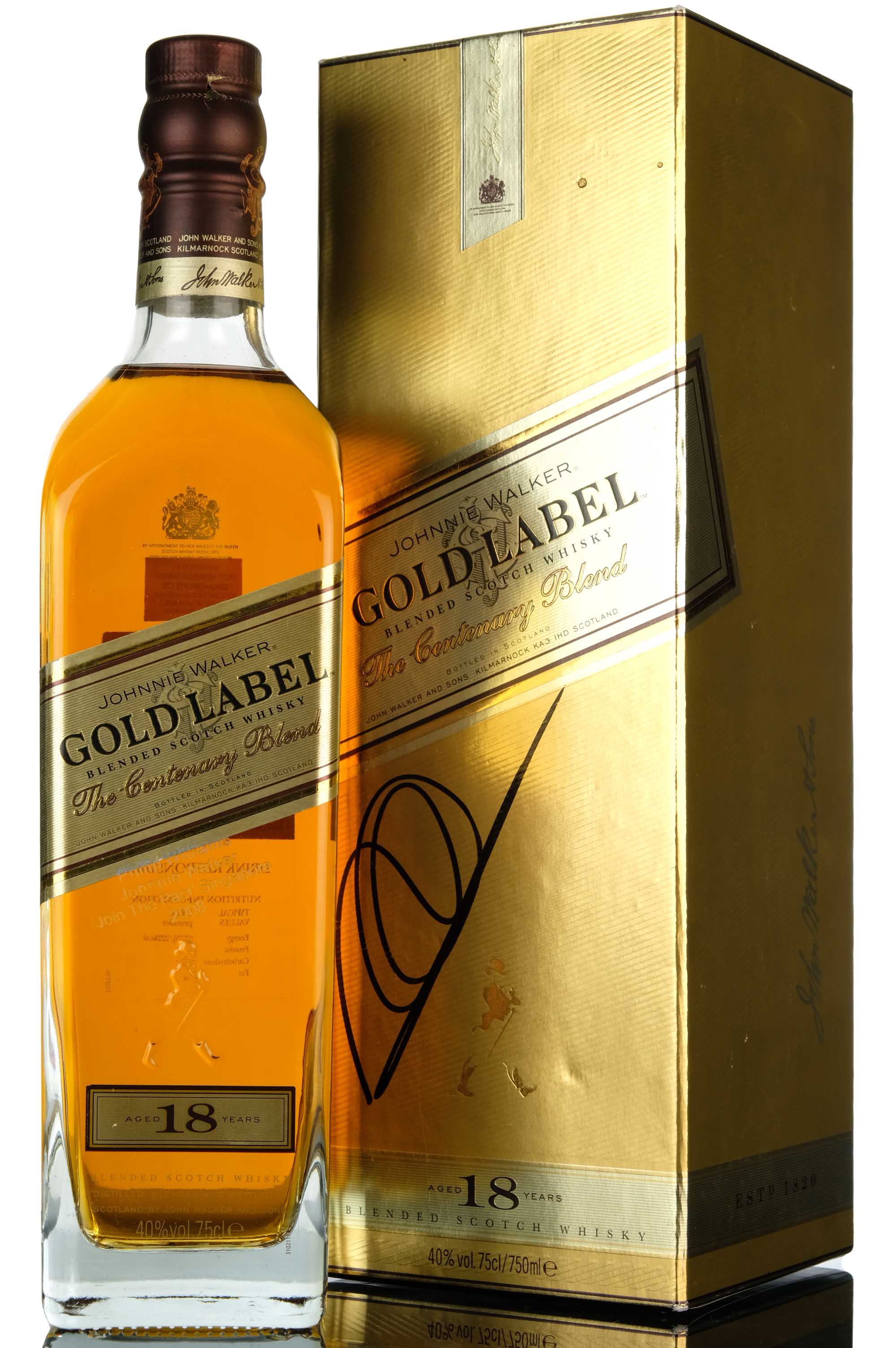 Johnnie Walker 18 Year Old - Gold Label - The Centenary Blend - Signed by Mika Hakkinen