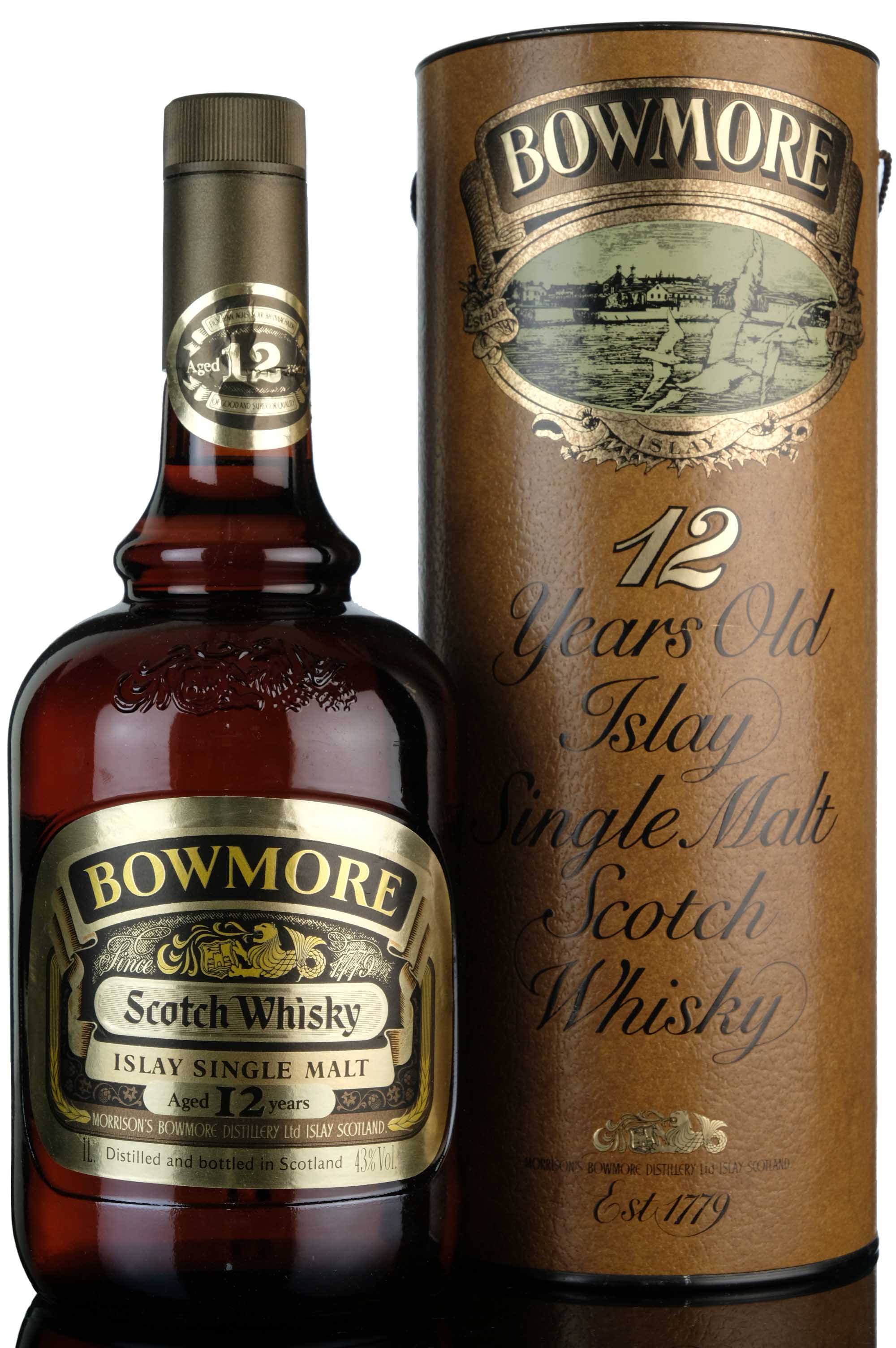 Bowmore 12 Year Old Dumpy - 1980s - 1 Litre