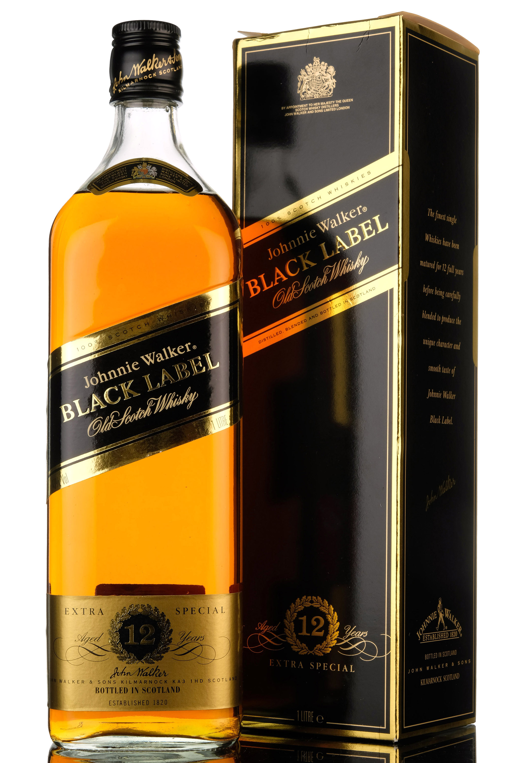 Johnnie Walker 12 Year Old - Black Label - Extra Special - 1980s - 1 Litre