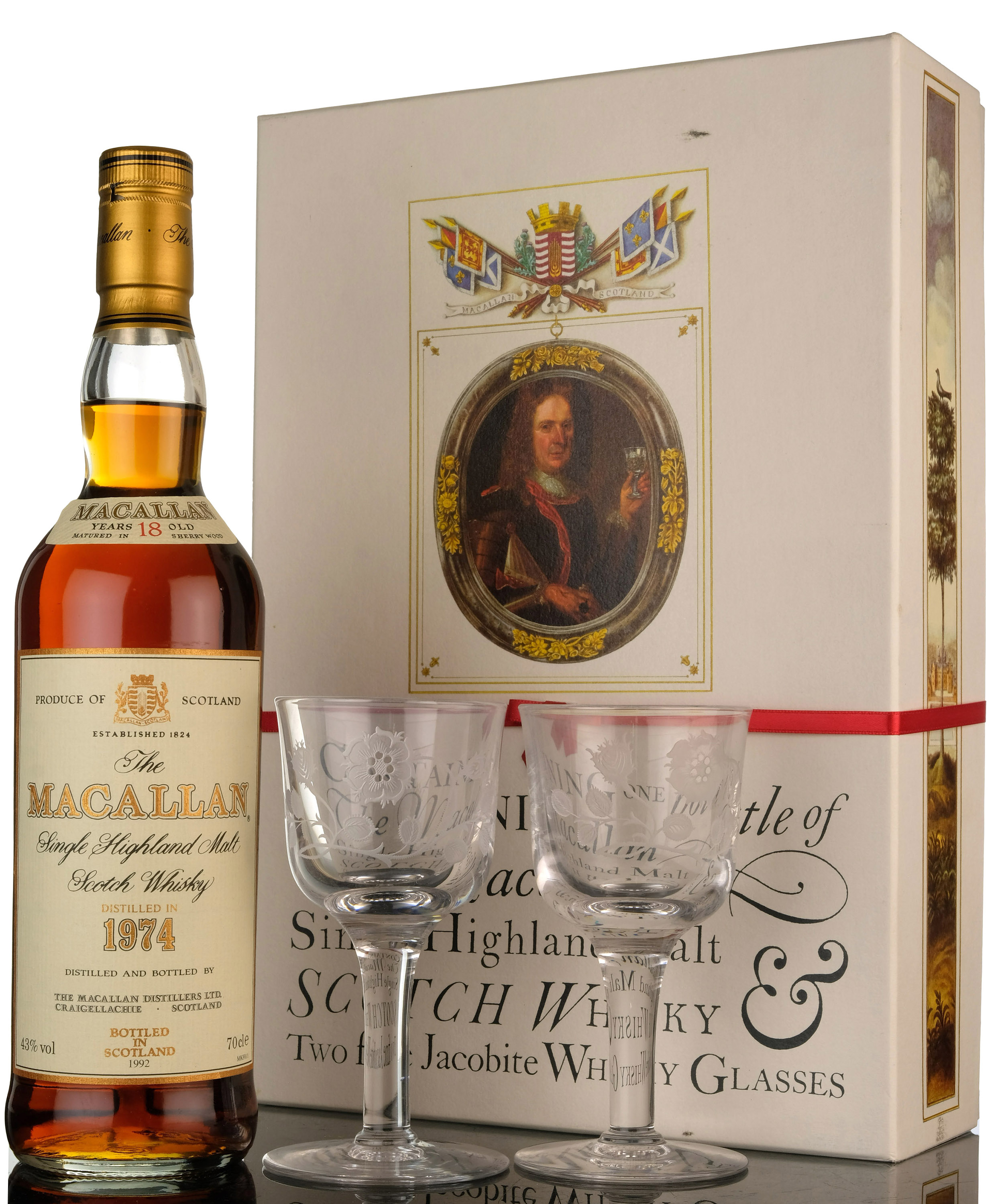 Macallan 1974-1992 - 18 Year Old - Sherry Cask - Jacobite Glasses