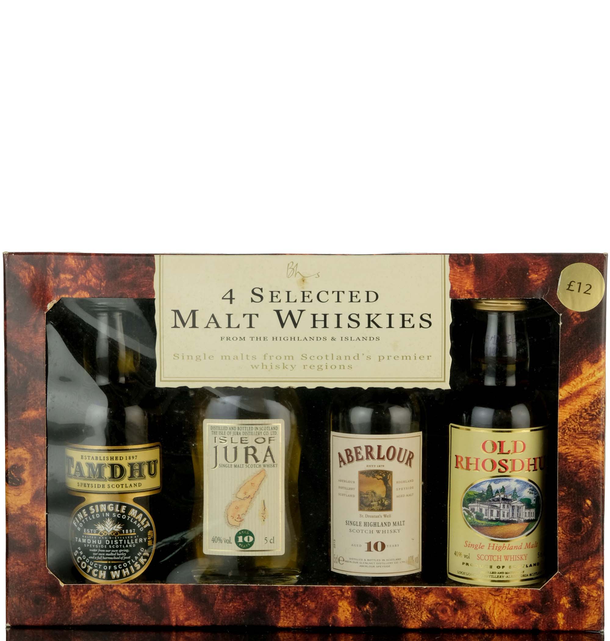 Bhs 4 Selected Malt Whiskies Miniature Set