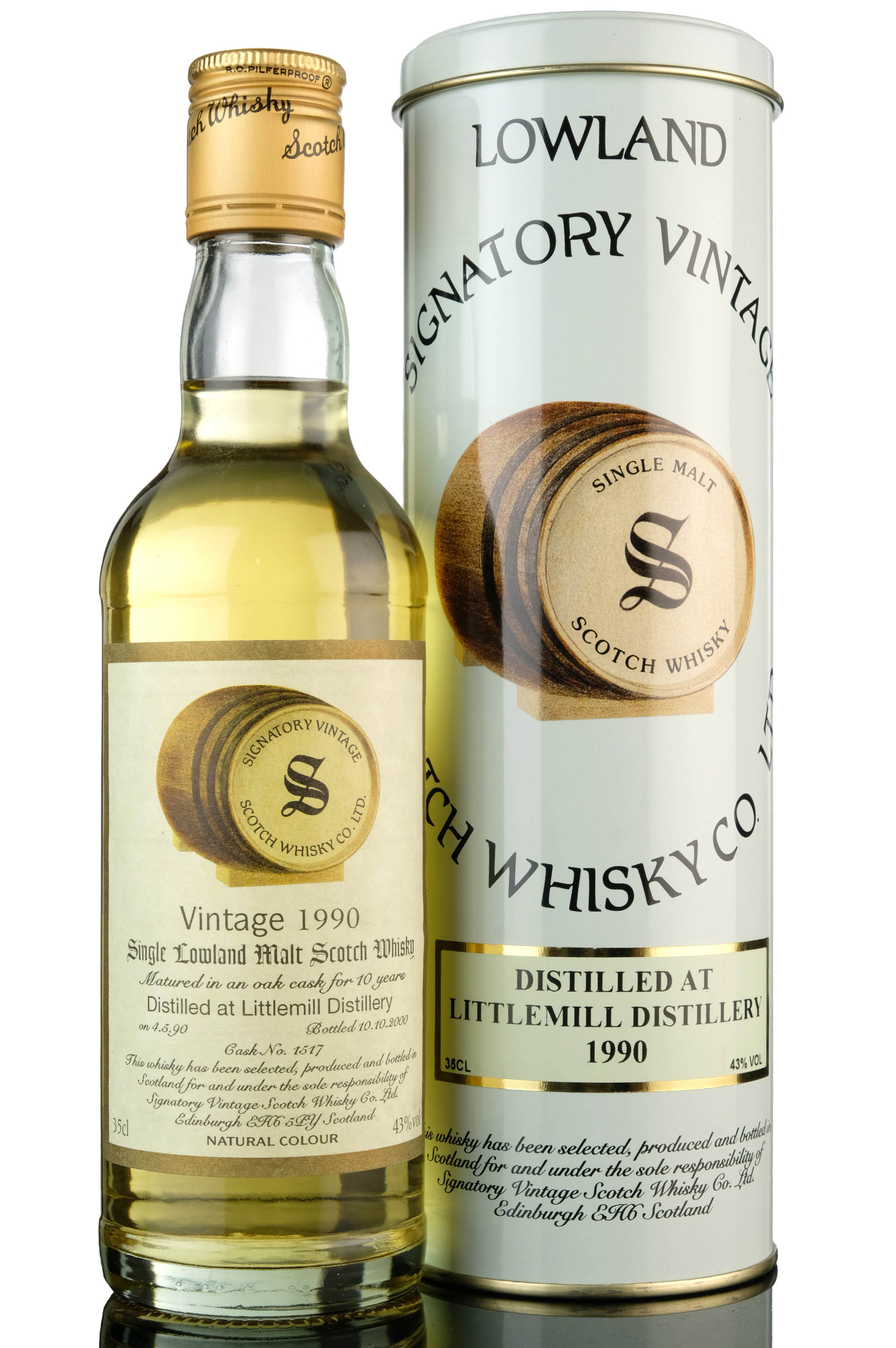 Littlemill 1990-2000 - 10 Year Old - Signatory Vintage - Single Cask 1517 - Half Bottle