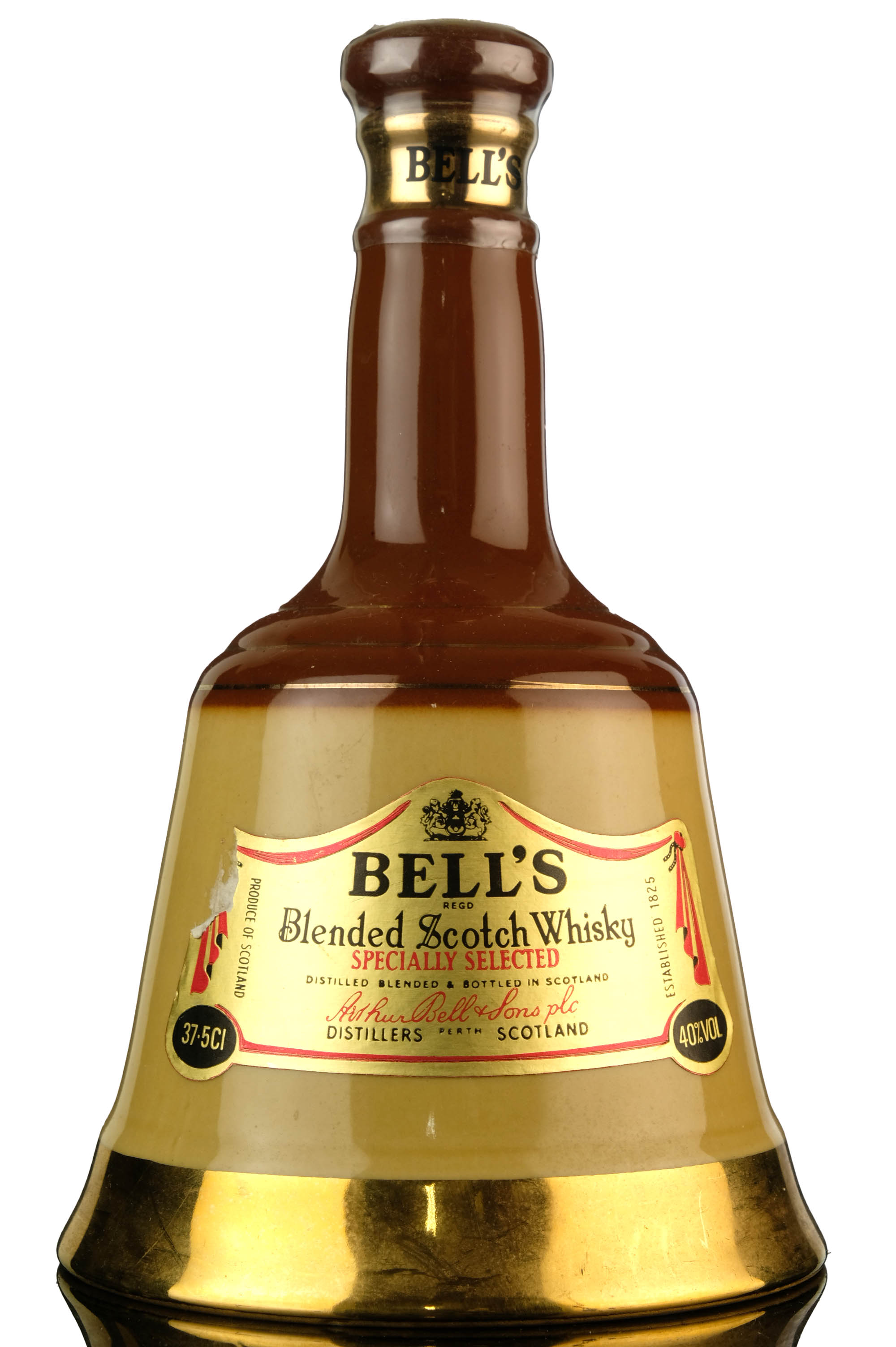 Bells Tan & Cream Ceramic - Half Bottle