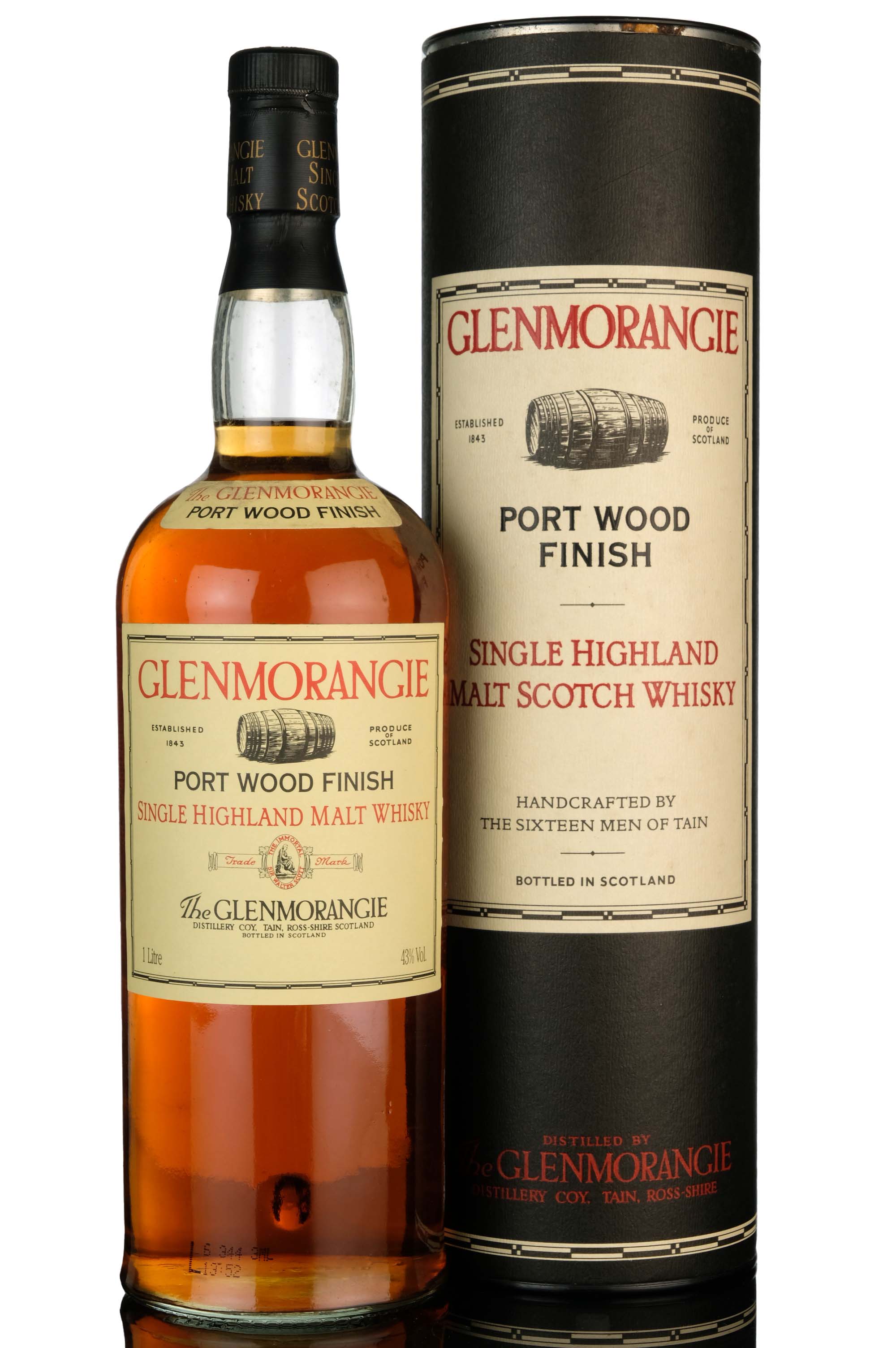 Glenmorangie 12 Year Old - Port Wood Finish - 1990s - 1 Litre
