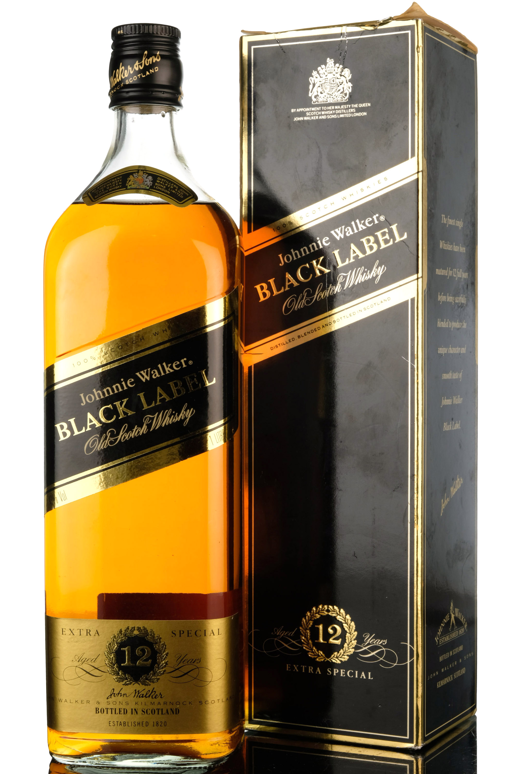 Johnnie Walker 12 Year Old - Black Label - Extra Special - 1980s - 1 Litre