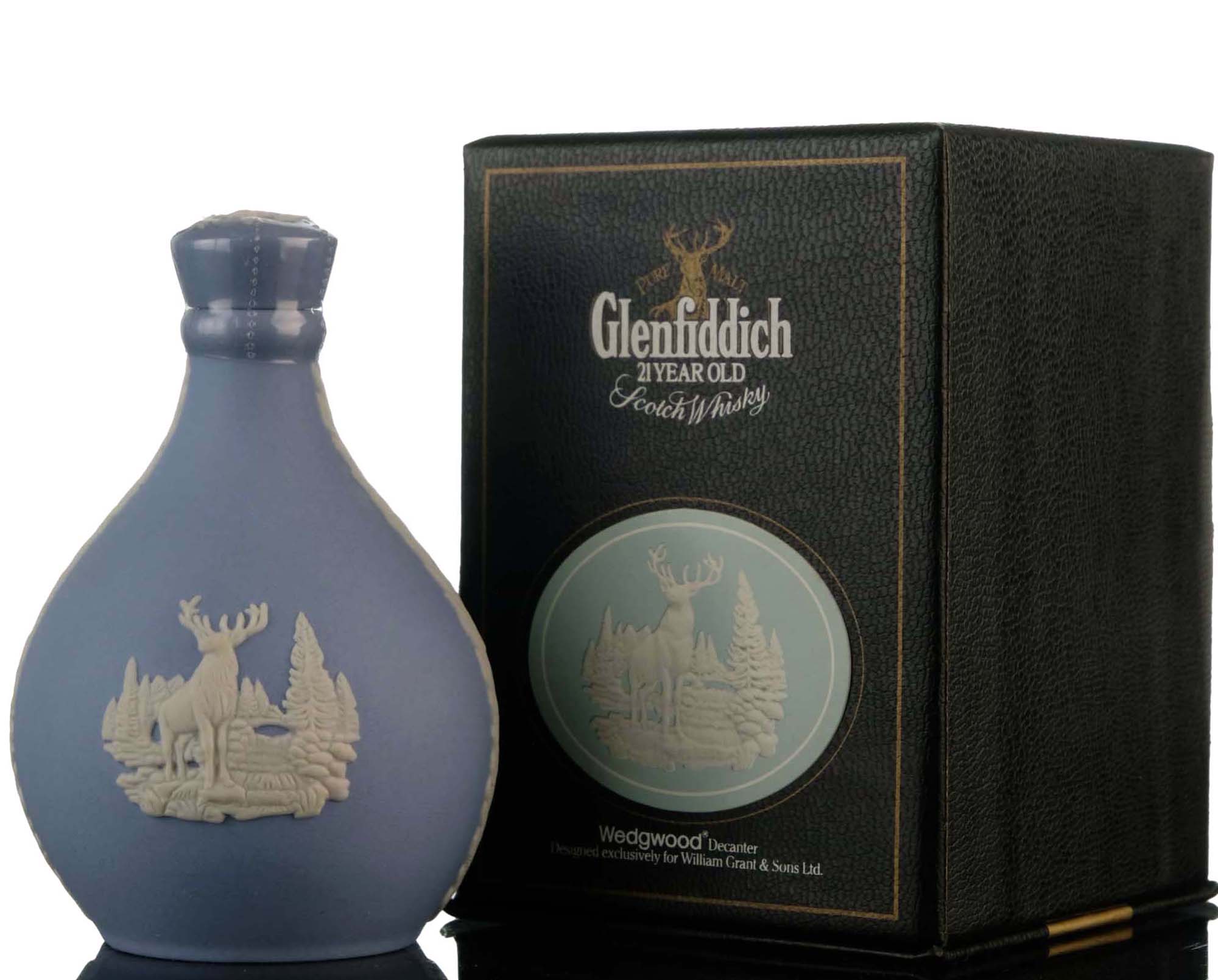 Glenfiddich 21 Year Old - Wedgwood Decanter - Centenary 1887-1987 - Miniature