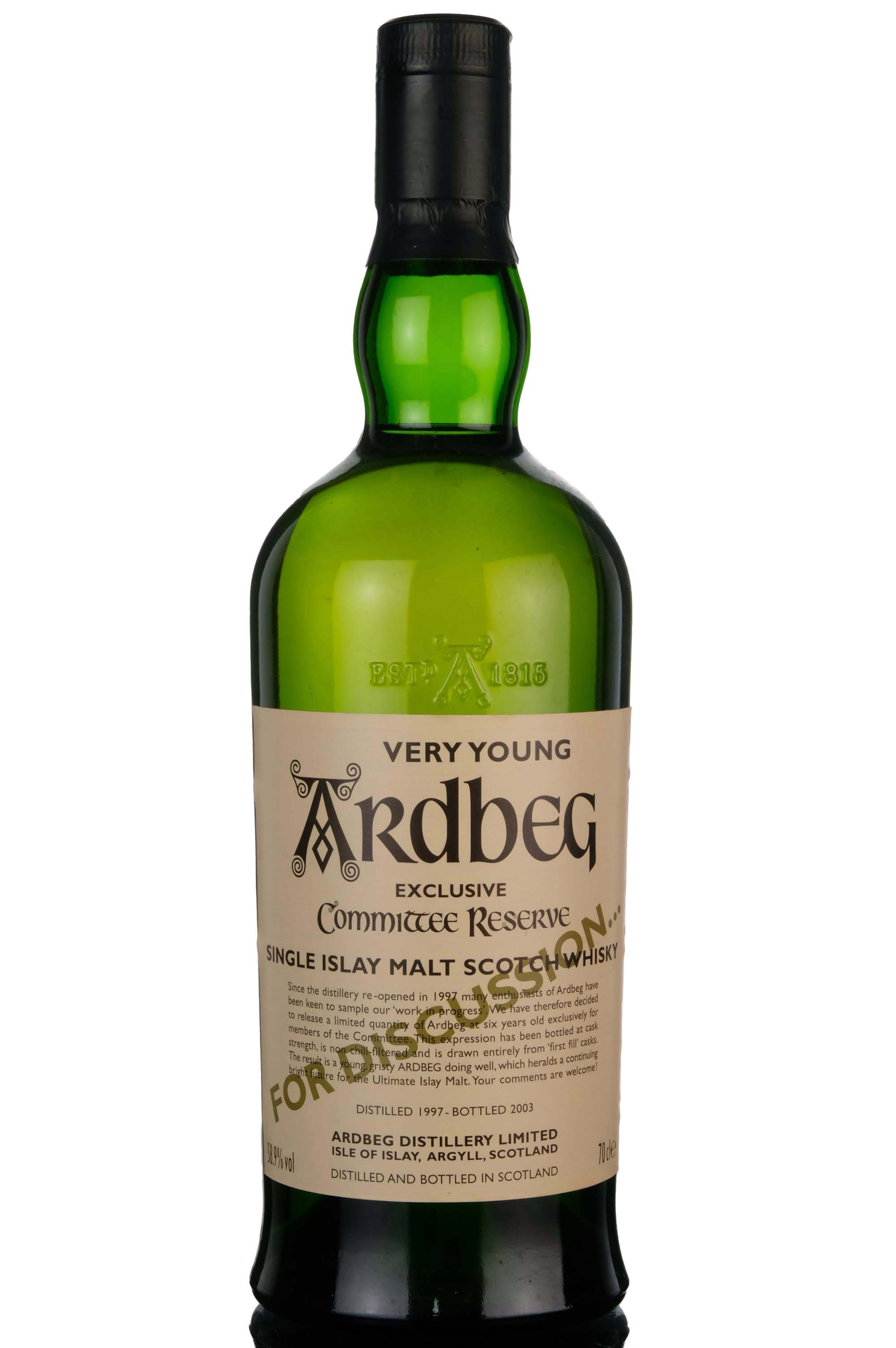 Ardbeg 1997 - Very Young For Discussion - Committee Reserve 2003
