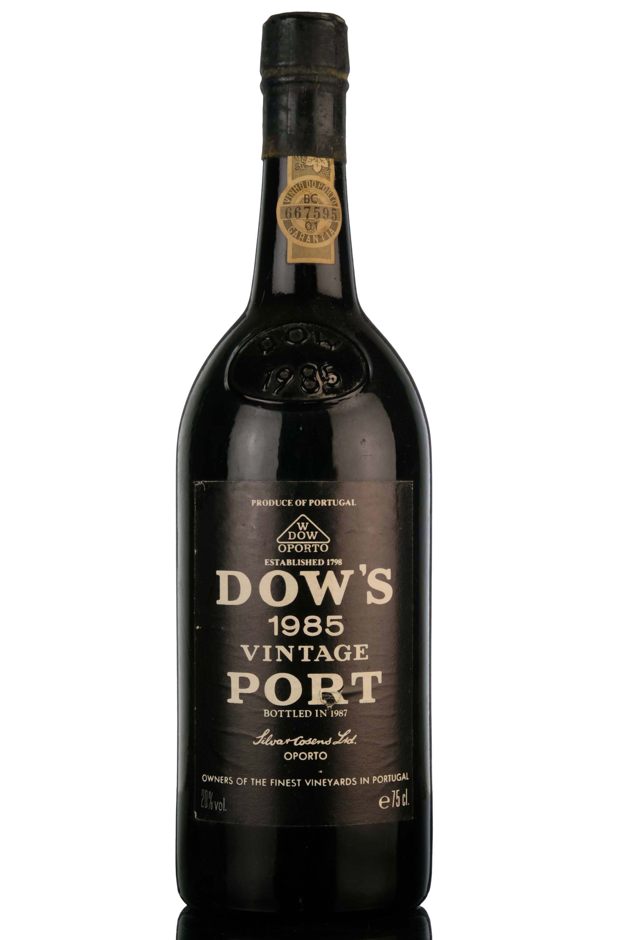 Dows 1985 Vintage Port - Bottled 1987
