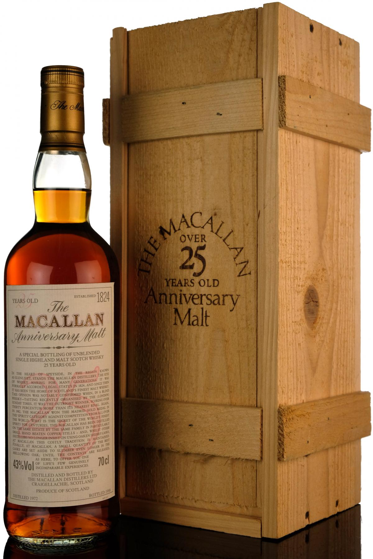 Macallan 1972-1998 - 25 Year Old Anniversary Malt