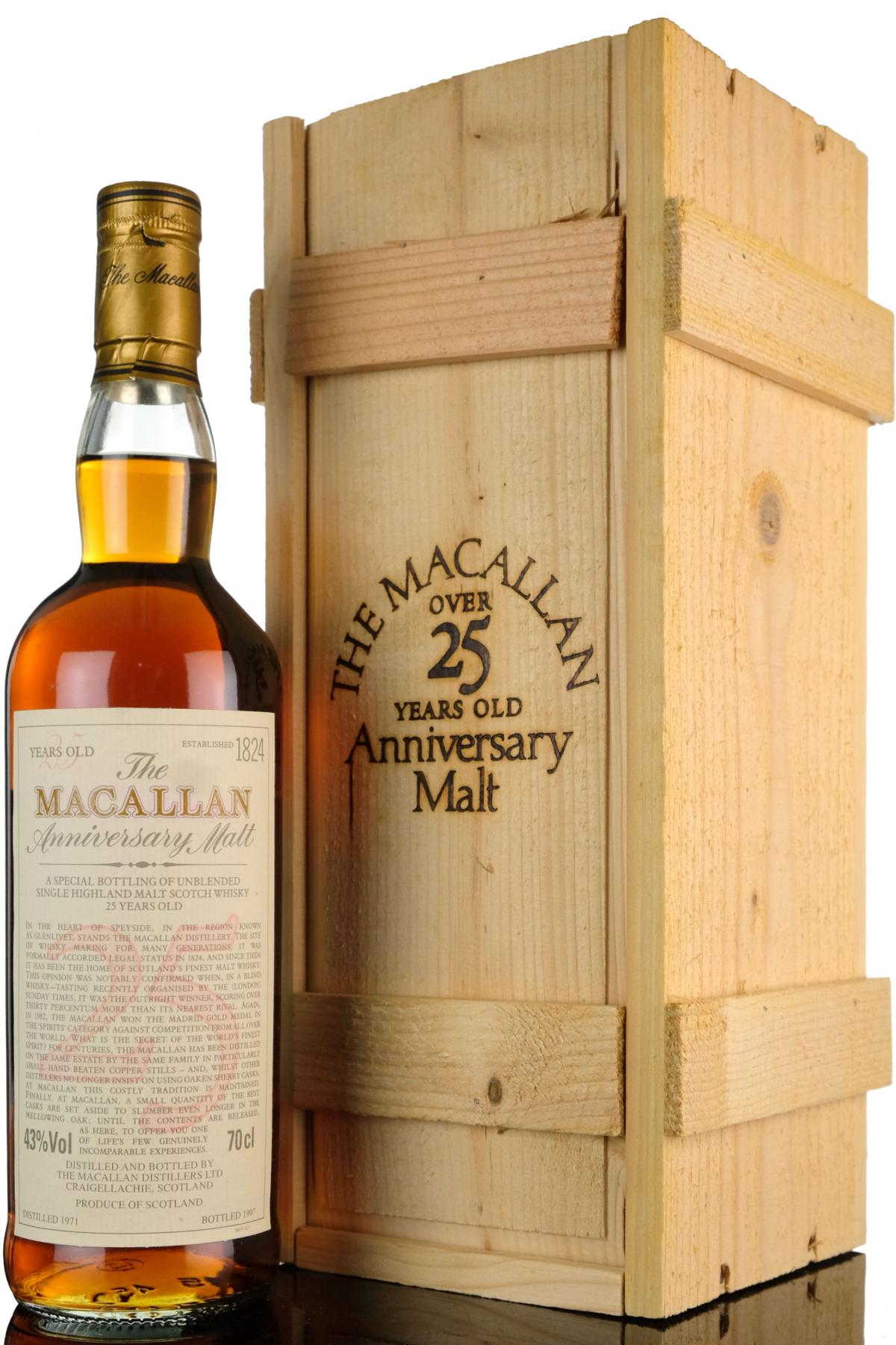 Macallan 1971-1997 - 25 Year Old - Anniversary Malt