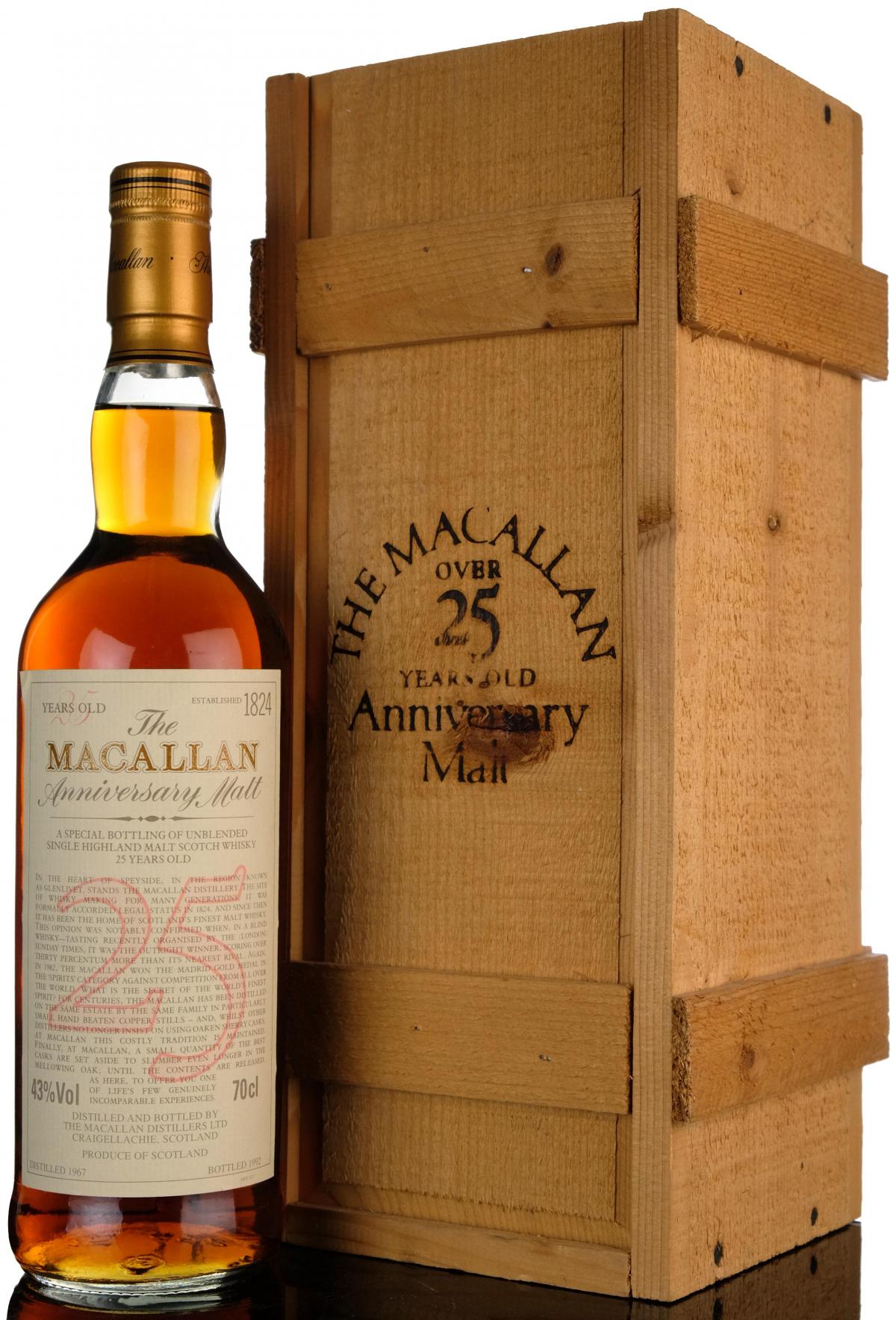 Macallan 1967-1992 - 25 Year Old Anniversary Malt