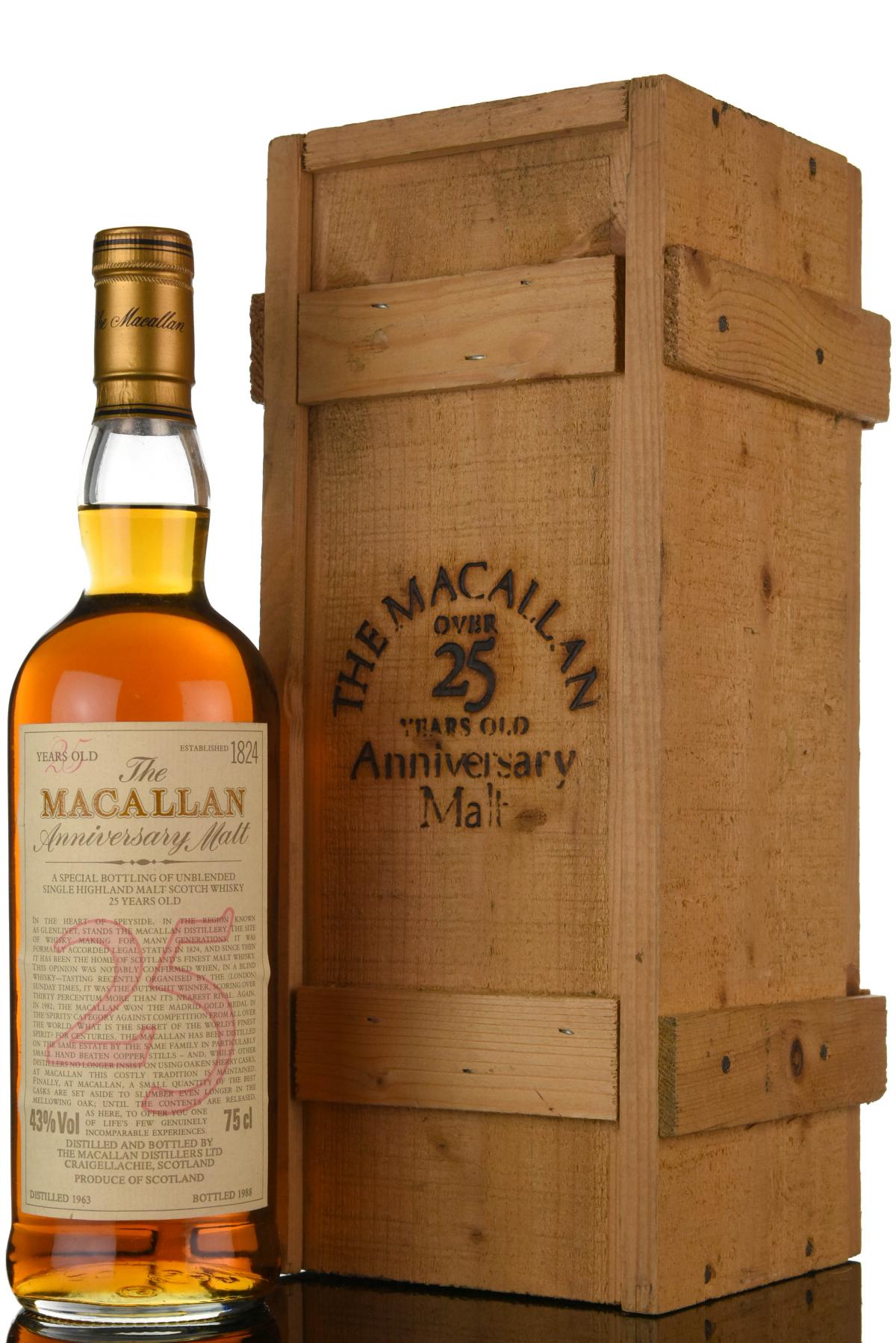 Macallan 1963-1988 - 25 Year Old Anniversary Malt