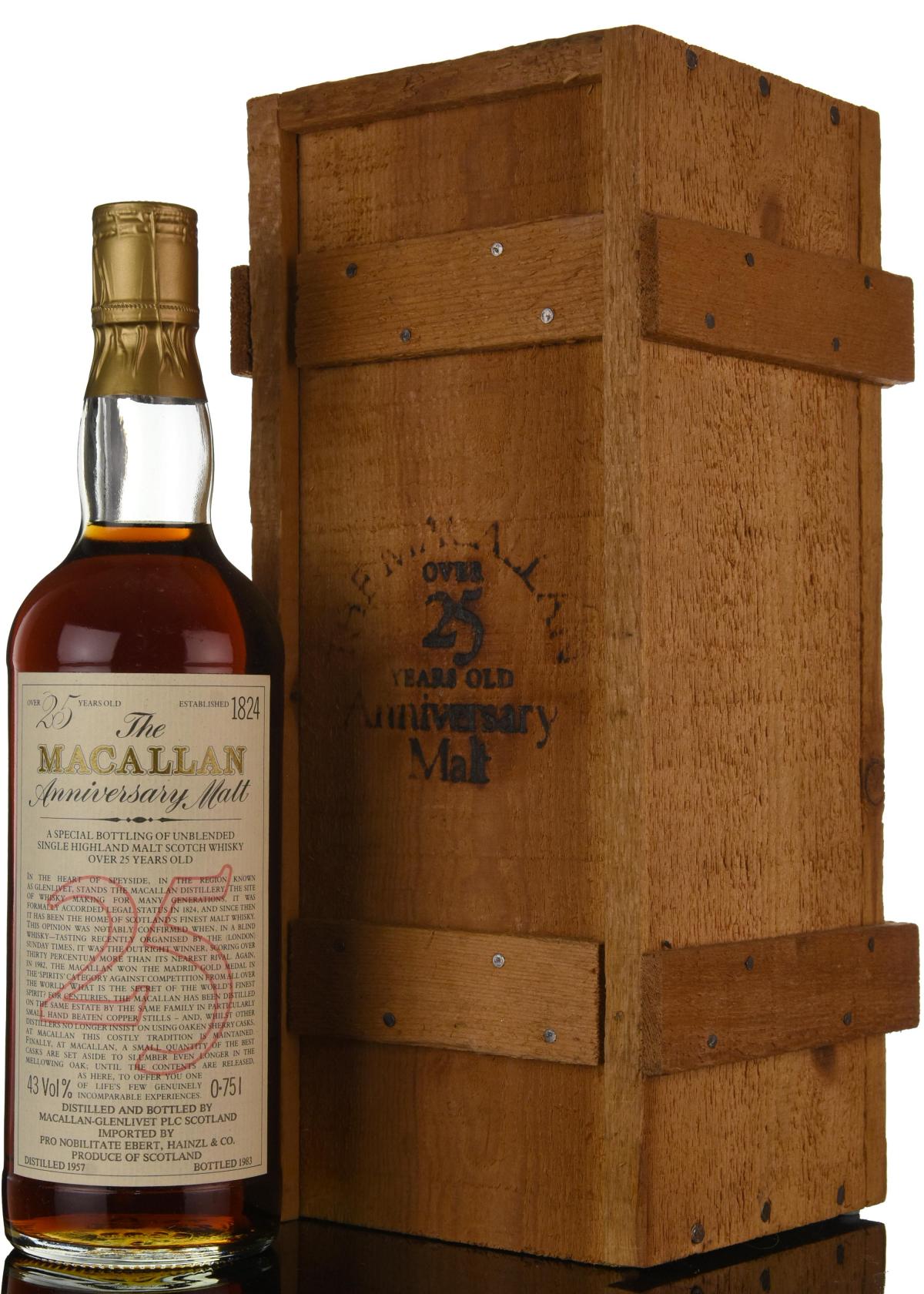 Macallan 1957-1983 - 25 Year Old - Anniversary Malt - First Edition