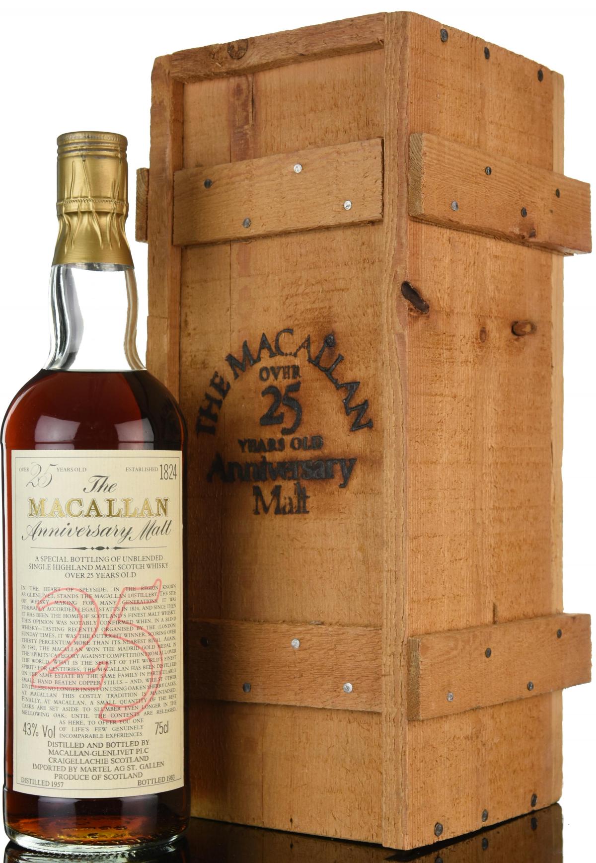 Macallan 1957-1983 - 25 Year Old - Anniversary Malt - First Edition