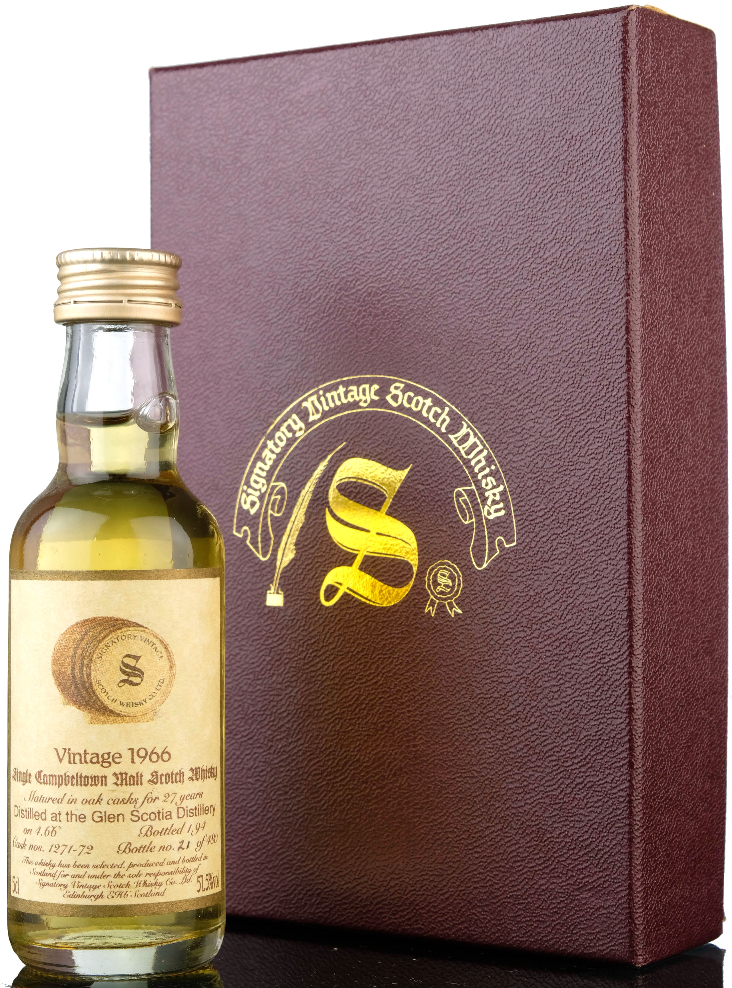 Glen Scotia 1966-1994 - 27 Year Old - Signatory Vintage Miniature