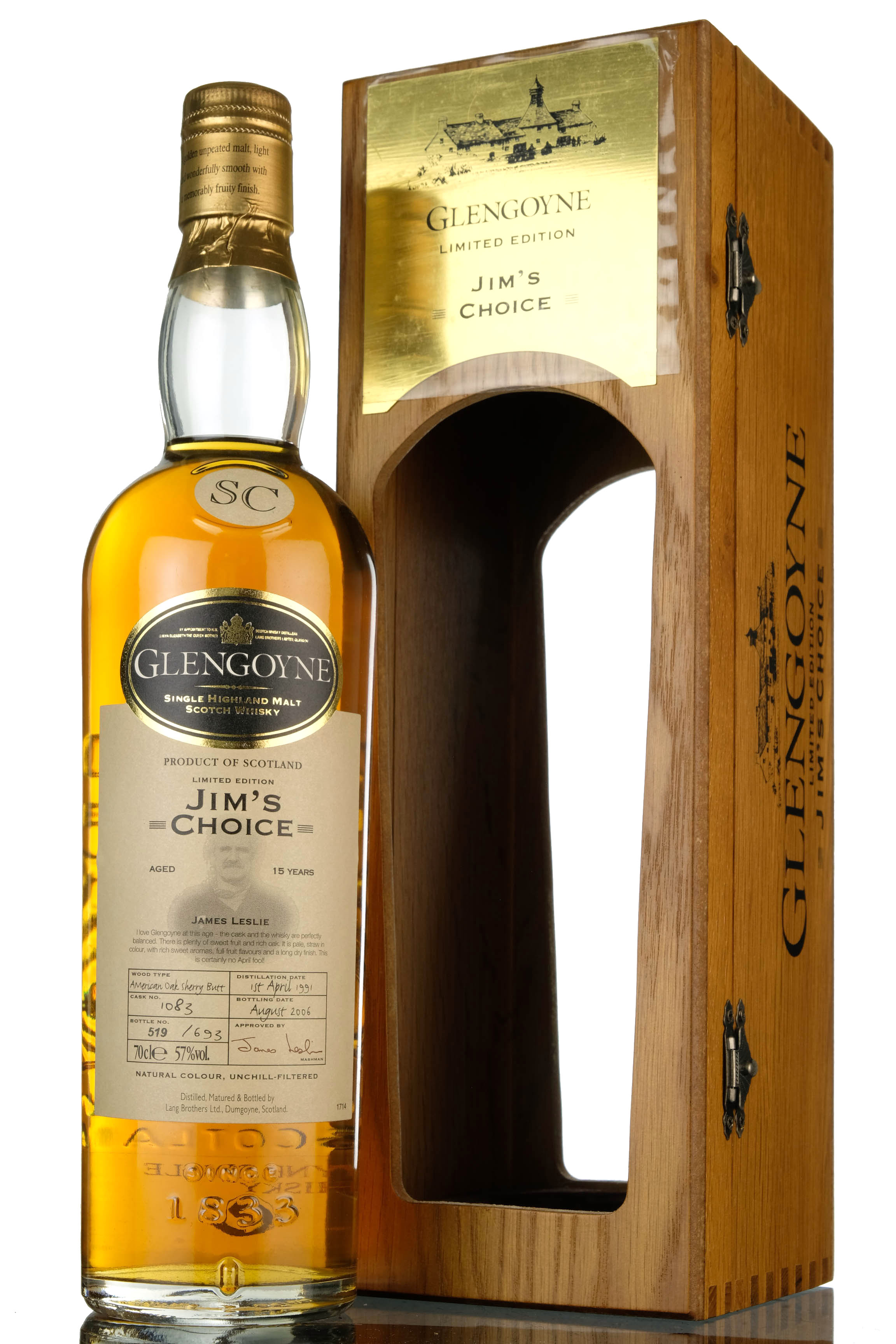 Glengoyne 1991-2006 - 15 Year Old - Single Cask 1083 - Jims Choice