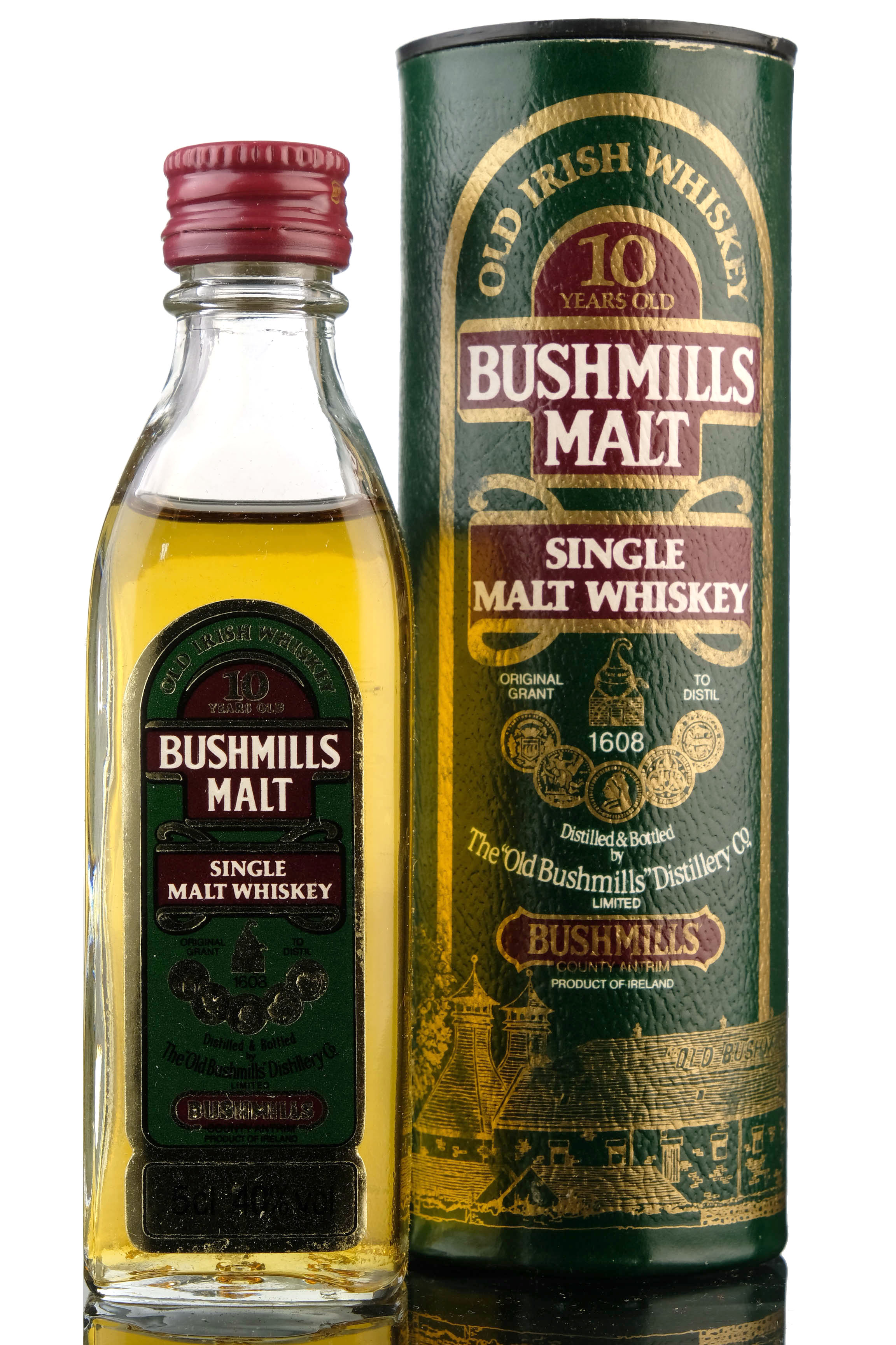 Bushmills 10 Year Old Irish Whiskey Miniature