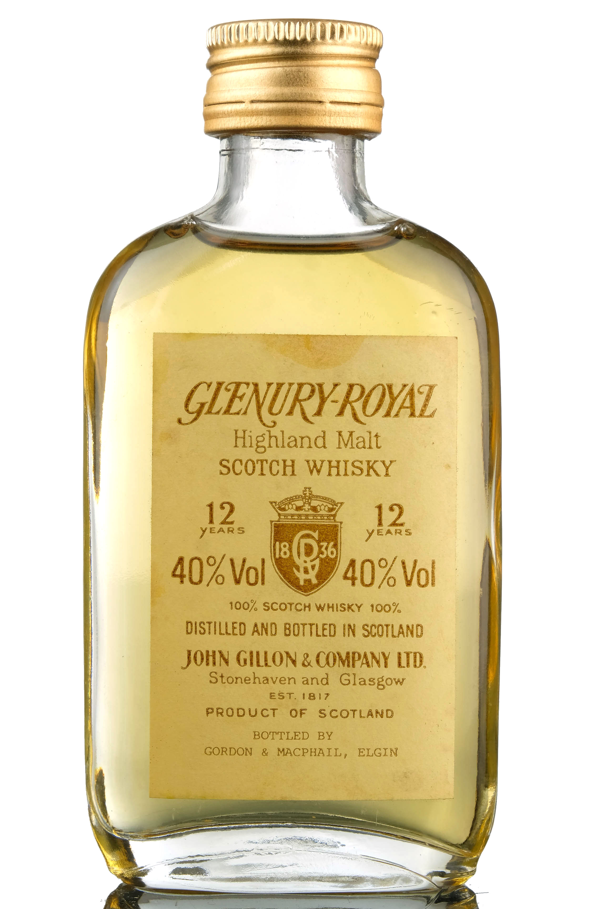 Glenury-Royal 12 Year Old Gordon & MacPhail Miniature