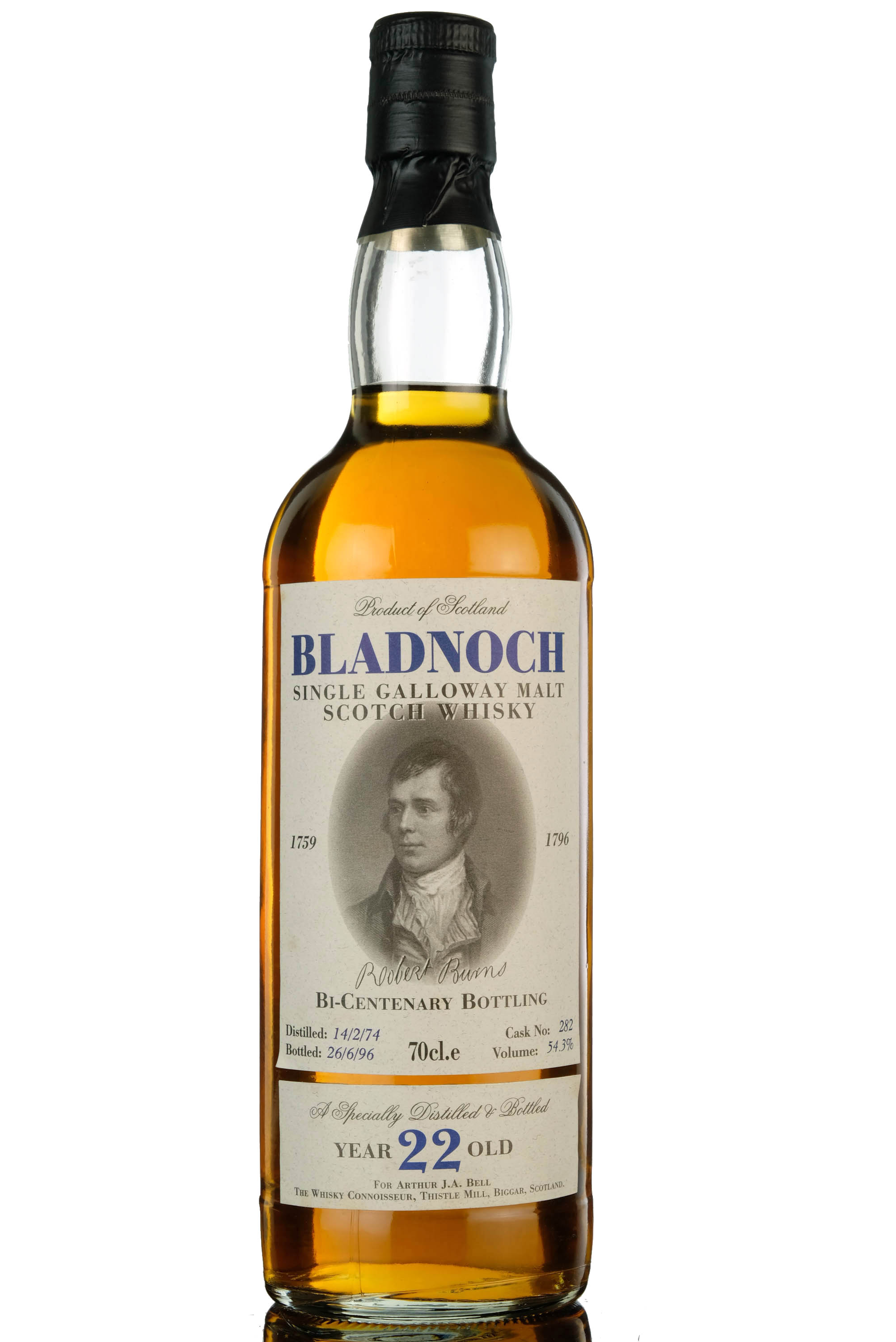 Bladnoch 1974-1996 - 22 Year Old - Robert Burns Bicentenary - Whisky Connoisseur