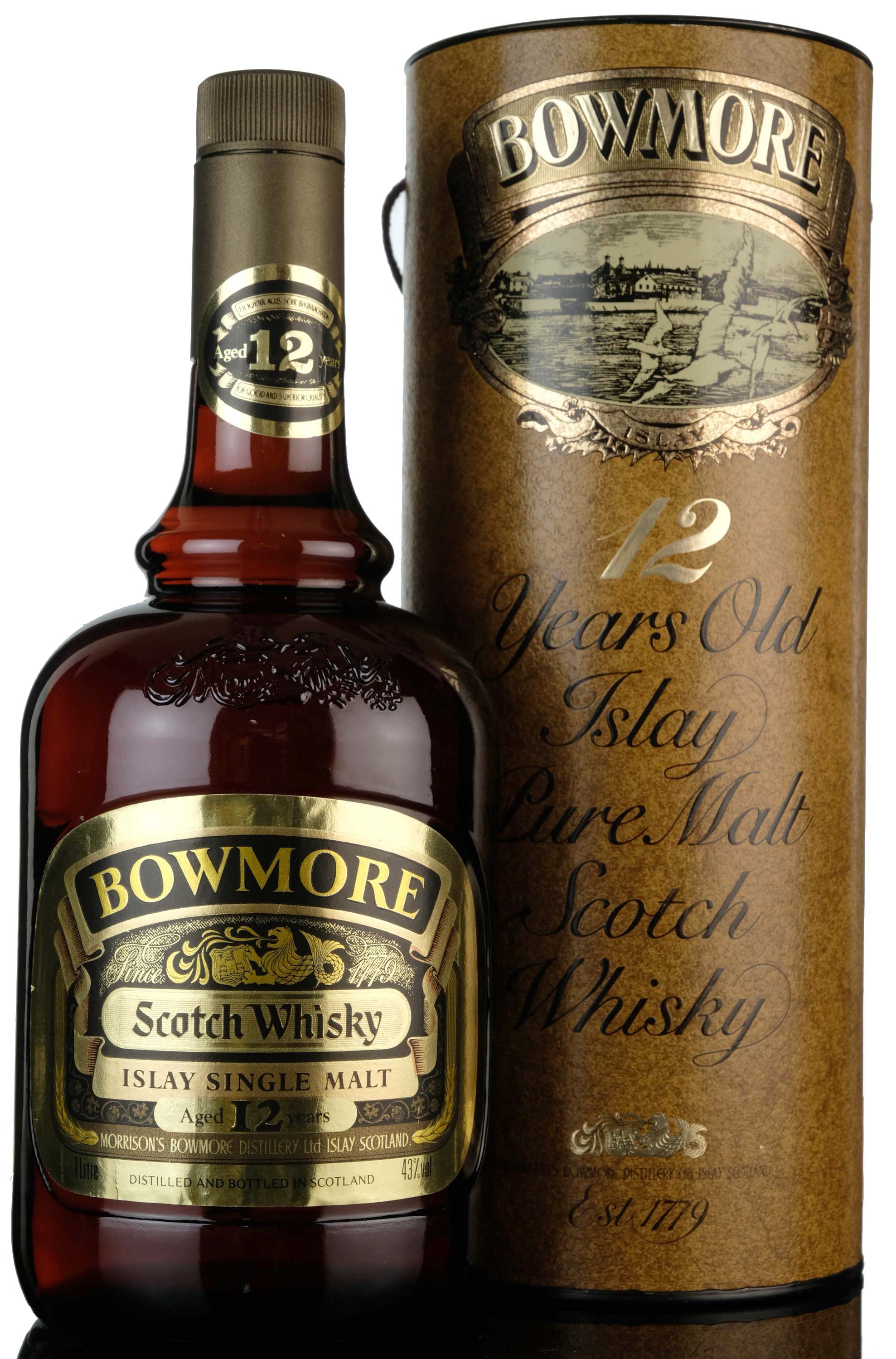 Bowmore 12 Year Old Dumpy - 1980s - 1 Litre