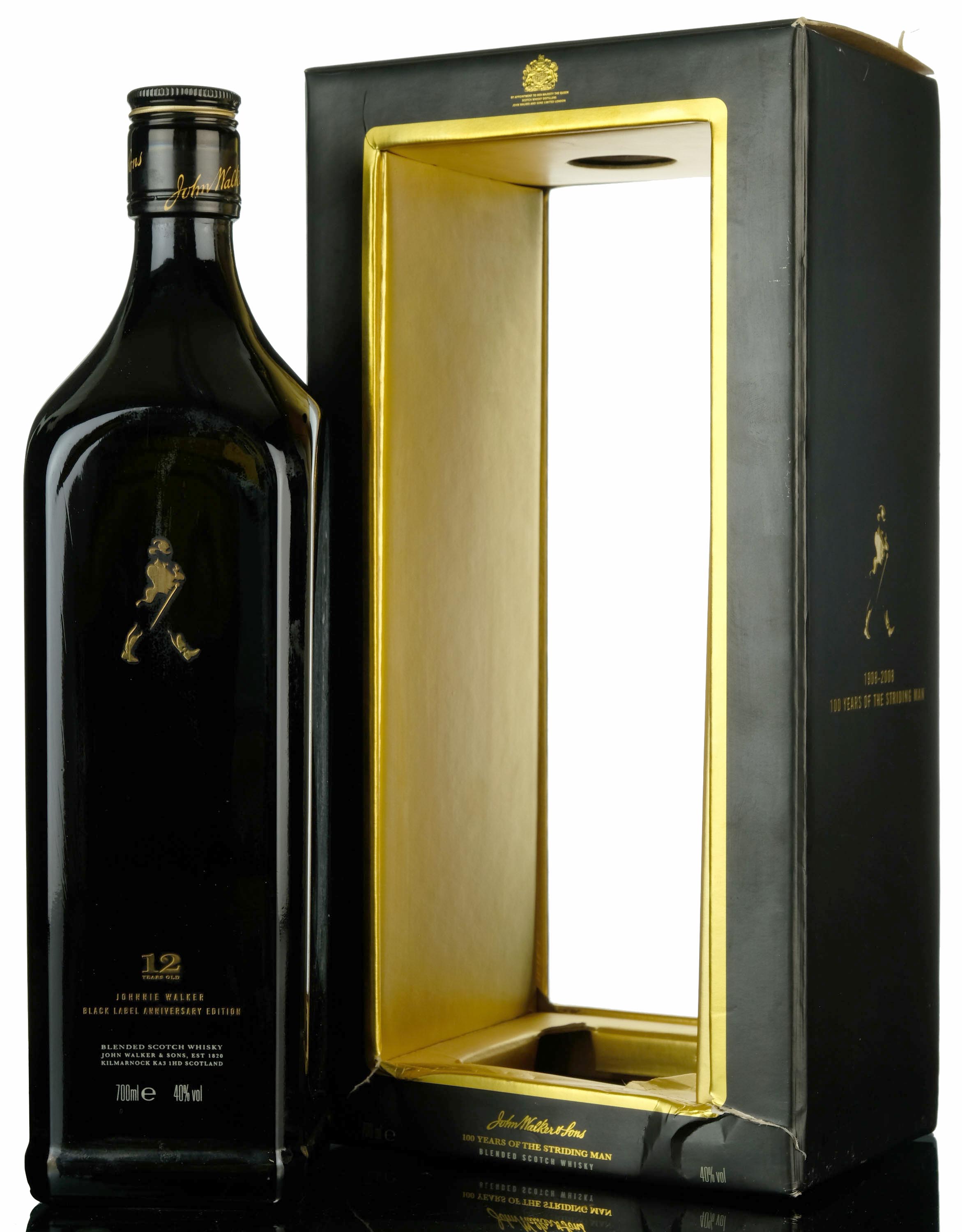 Johnnie Walker 12 Year Old - Black Label - Centenary Of The Striding Man 1909-2009