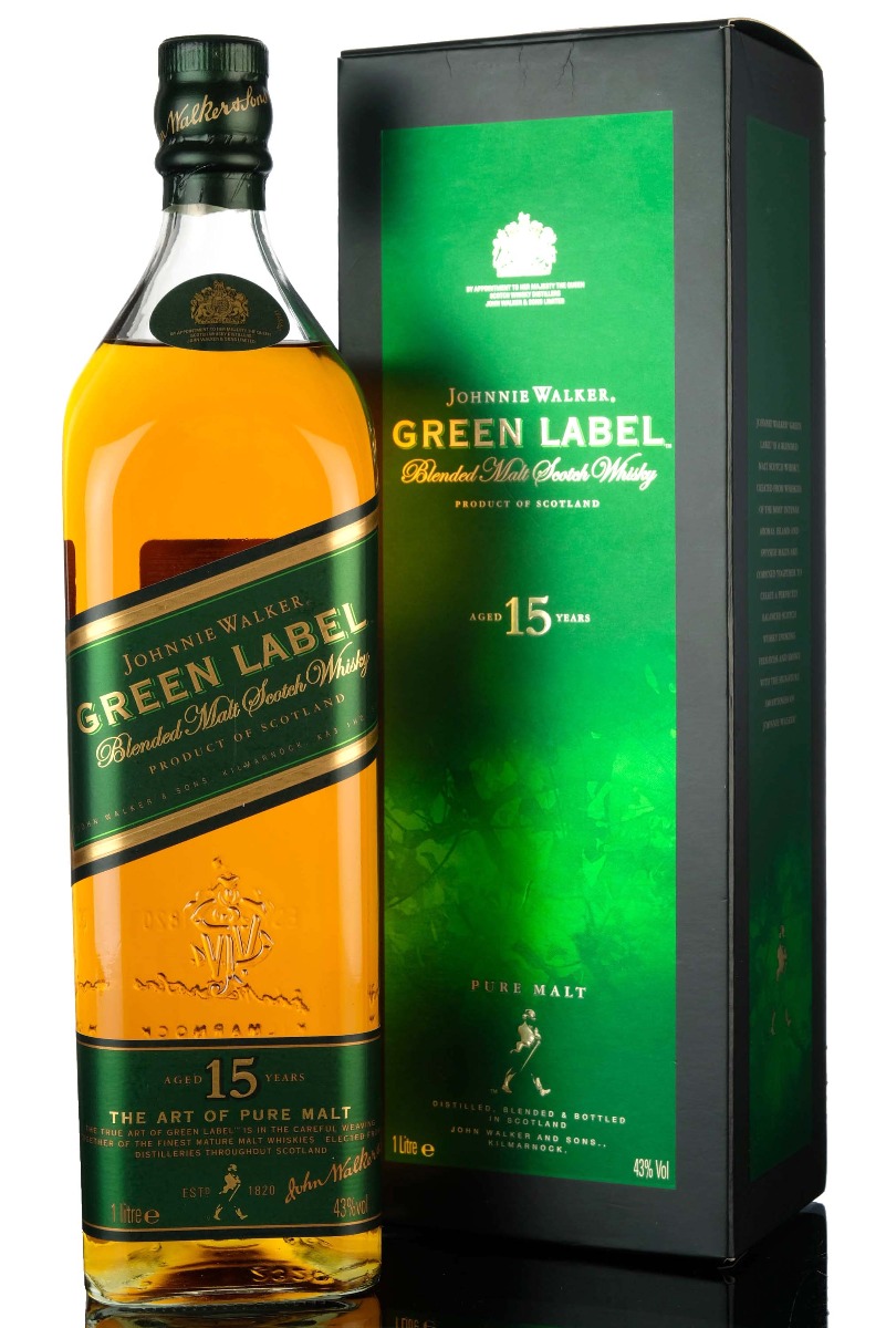 Johnnie Walker 15 Year Old - Green Label - 1 Litre