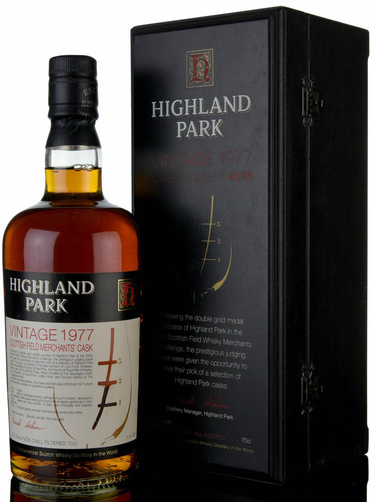 Highland Park 1977-2003 - Scottish Field Merchants - Single Cask 4258