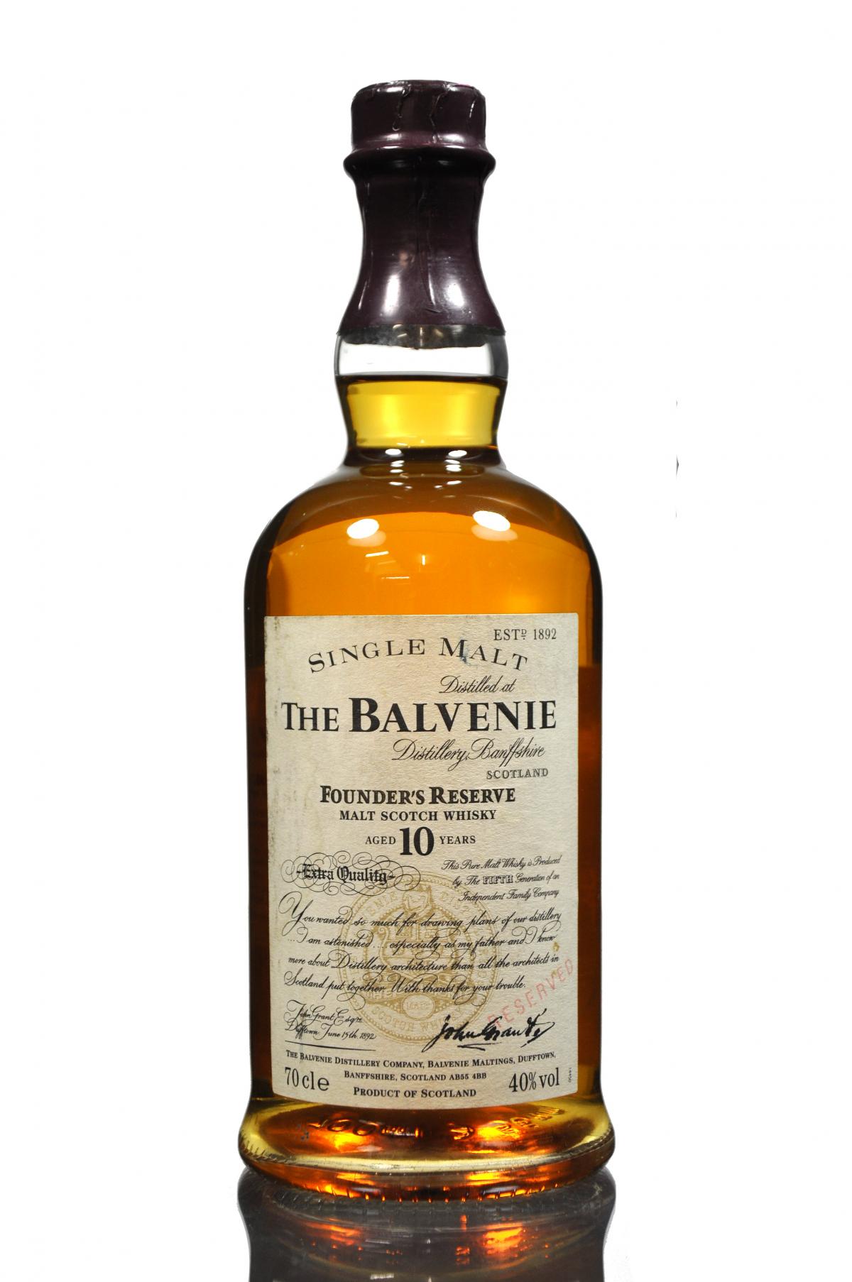 Balvenie 10 Year Old - Founders Reserve - Pre 2009