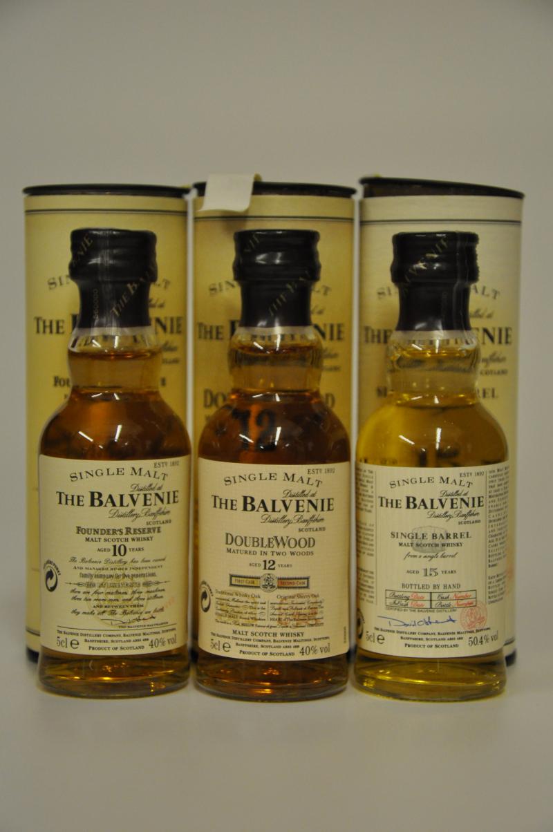 Balvenie 3 x 5cl - 10 Year Old & 12 Year Old & 15 Year Old