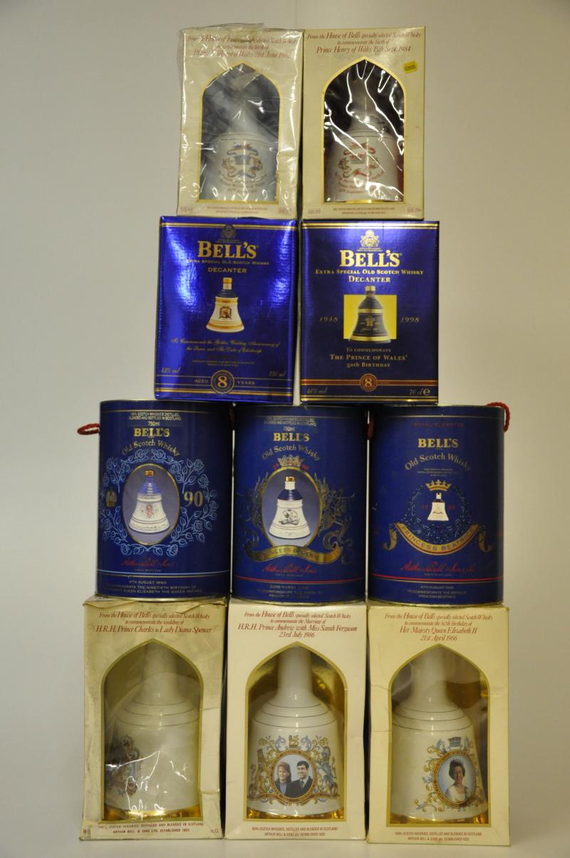 10 Wade Bells Whisky Decanters