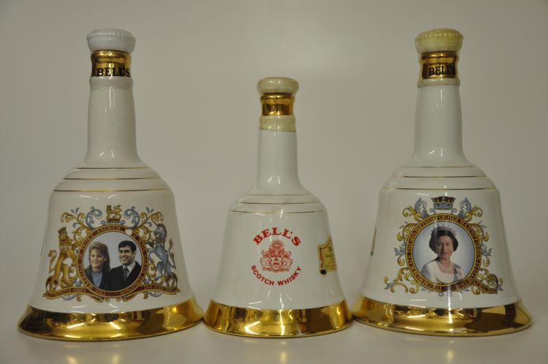 3 Wade Bells Whisky Decanters