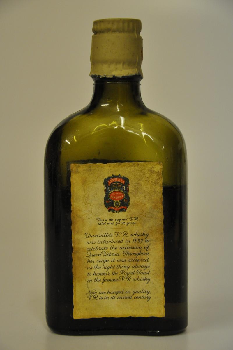 Dunville\'s VR Quarter Bottle Circa 1940