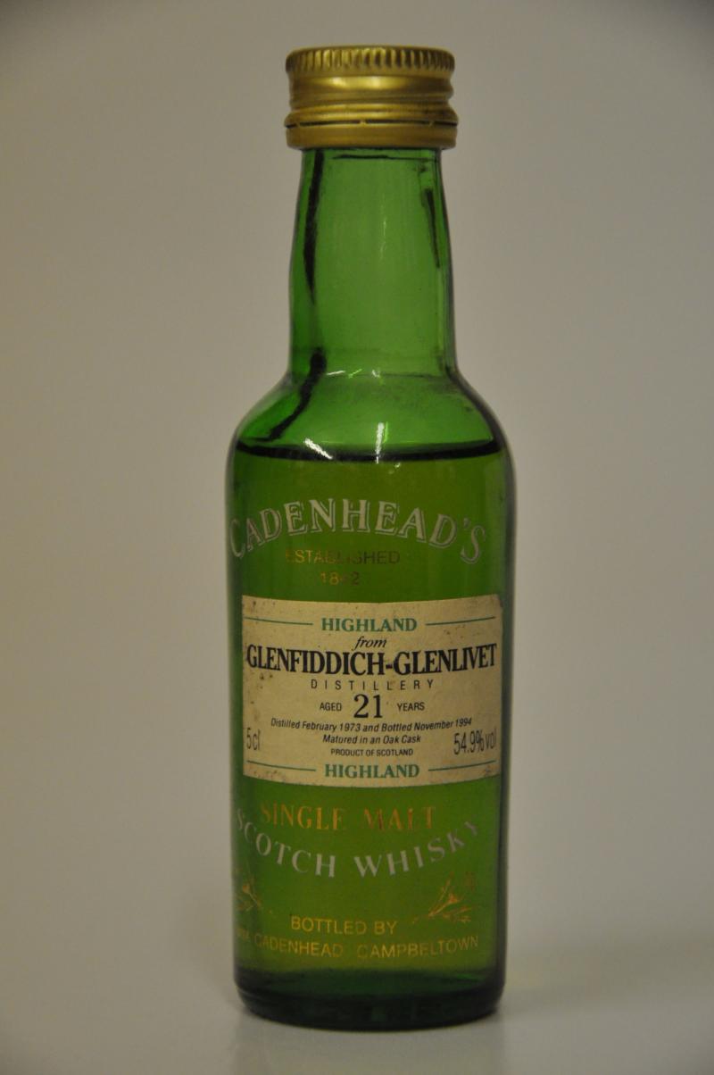 Glenfiddich-Glenlivet 1973-1994 - 21 Year Old - Cadenheads Miniature