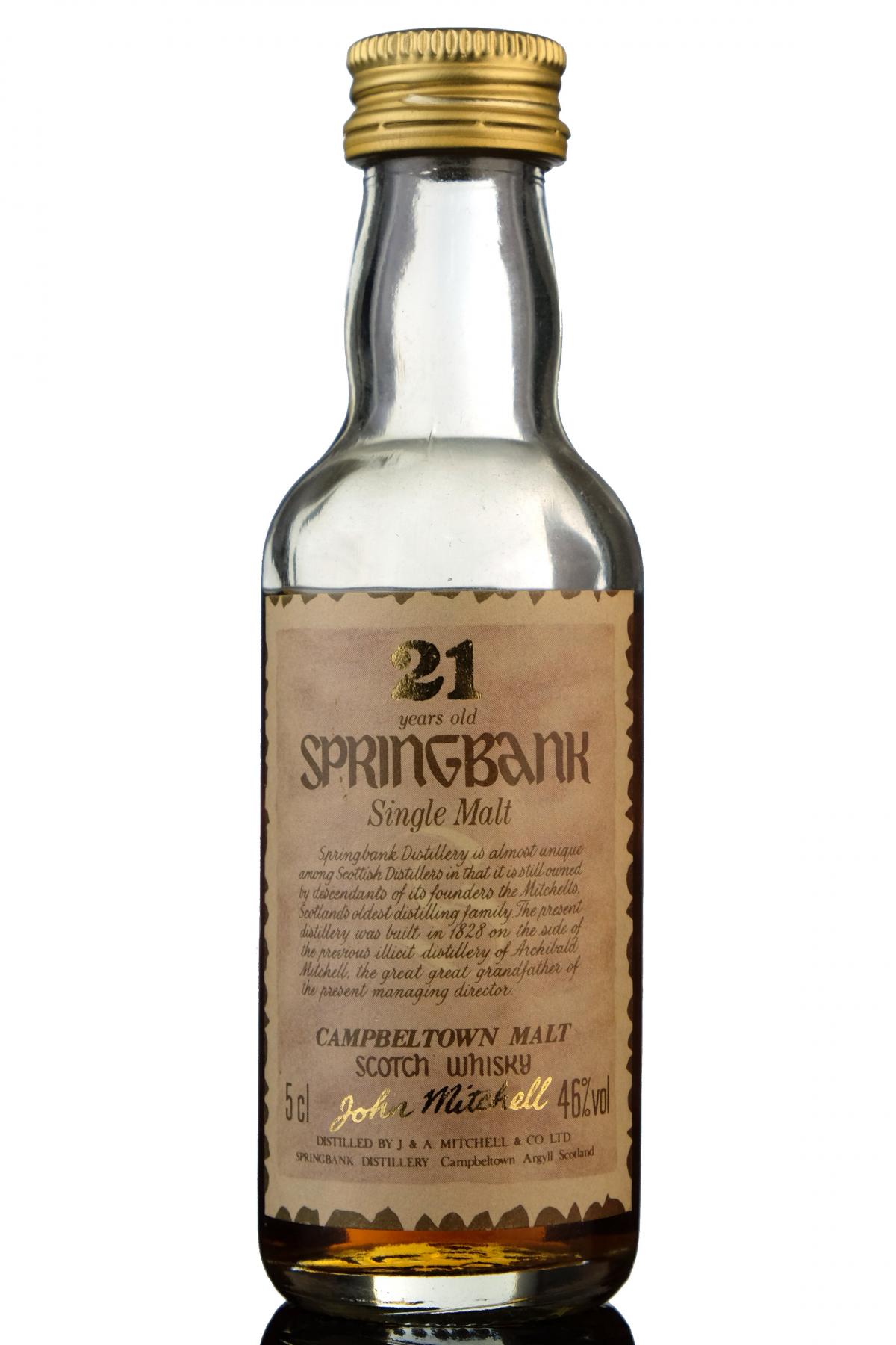 Springbank 21 Year Old Miniature