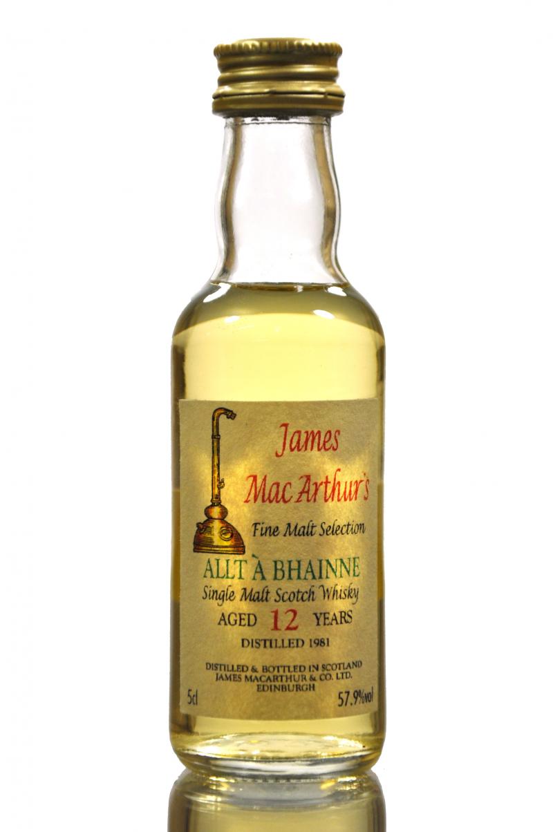 Allt-A-Bhainne 1981 - 12 Year Old - James MacArthur Miniature - 57.9%