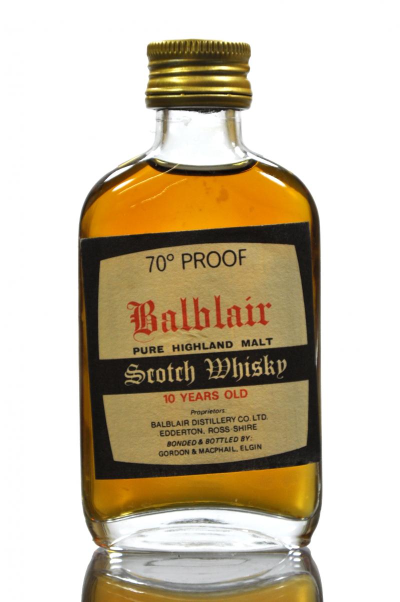 Balblair 10 Year Old - 70 Proof - Gordon & MacPhail - Black Stripe - Miniature