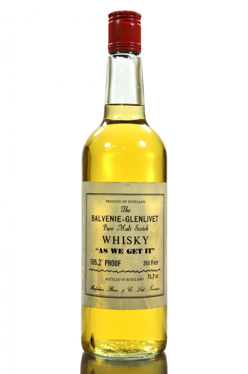 Balvenie-Glenlivet AS WE GET IT - 105.2 Proof - 1970s