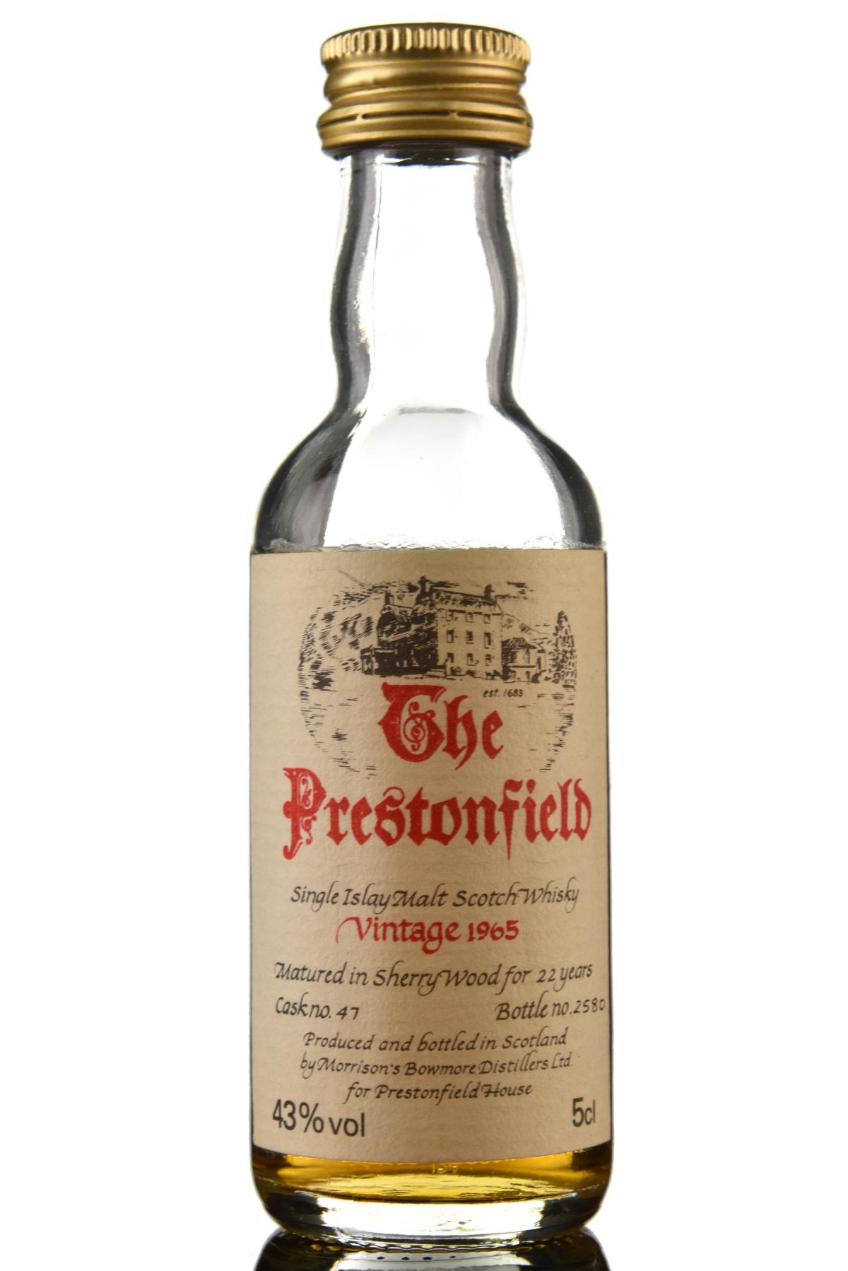 Bowmore 1965 - 22 Year Old - Prestonfield Miniature