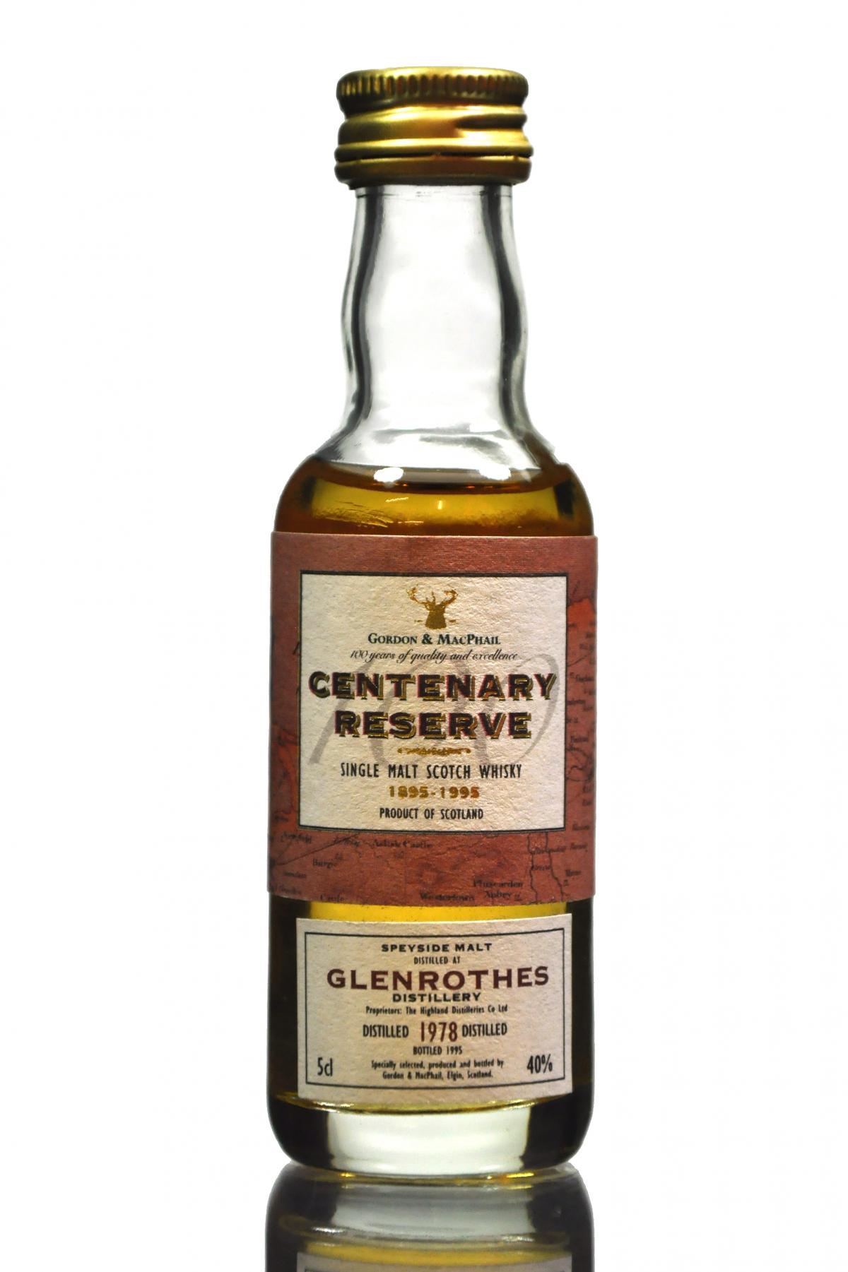 Glenrothes 1978- 1995 - Centenary Reserve - Gordon & MacPhail Miniature