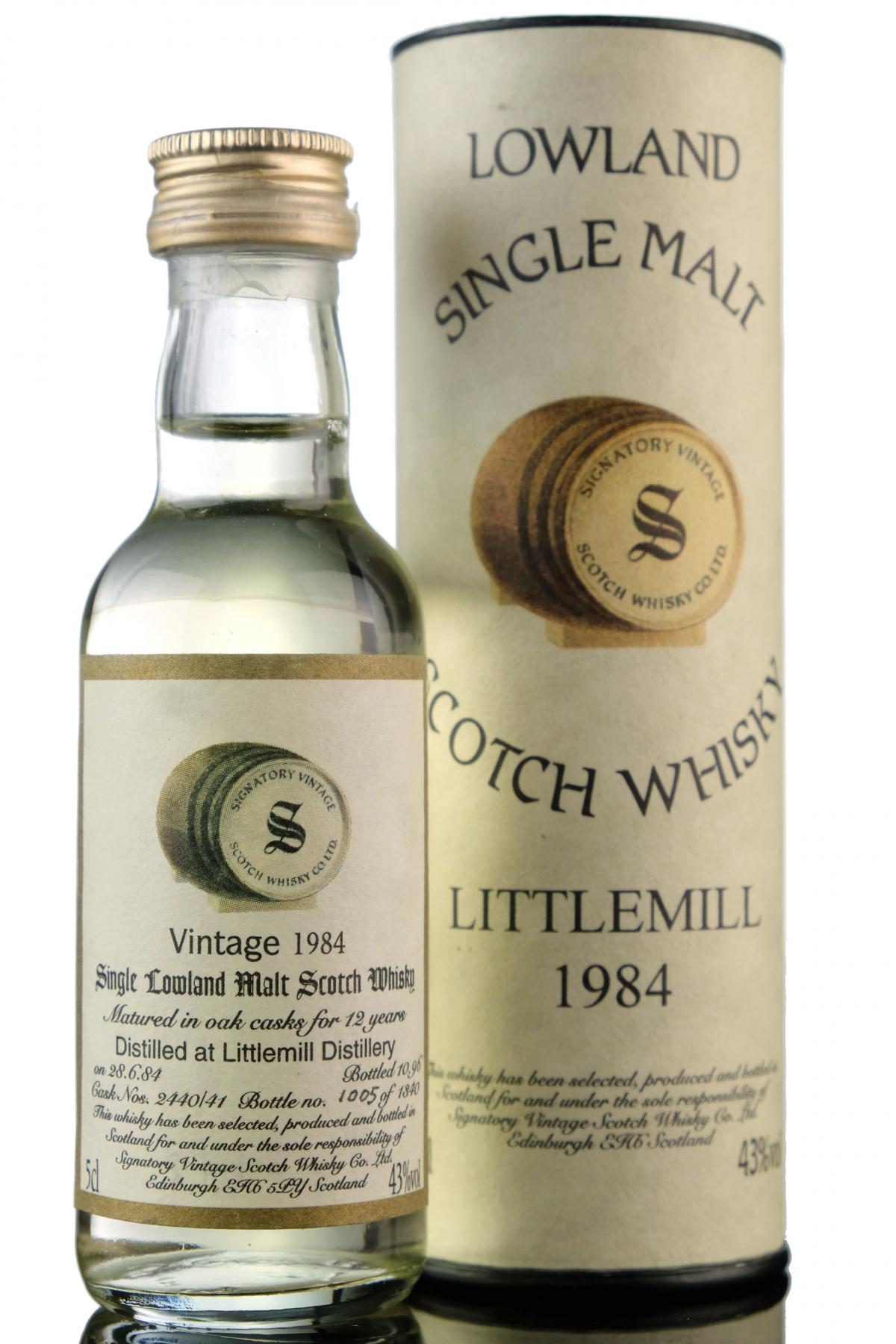 Littlemill 1984-1996 - 12 Year Old - Signatory Vintage Miniature