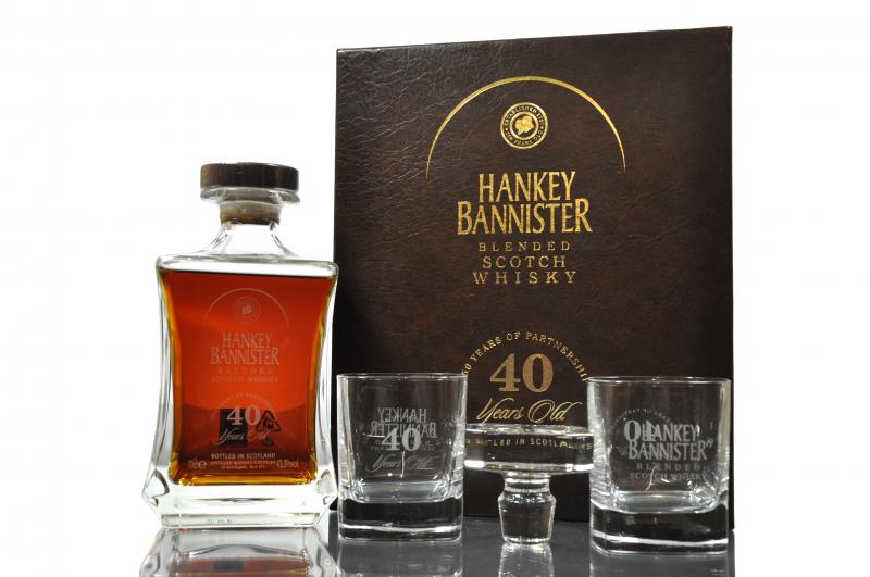 Hankey Bannister 40 Year Old - 250th Anniversary - Glencairn Crystal Decanter & Glasses